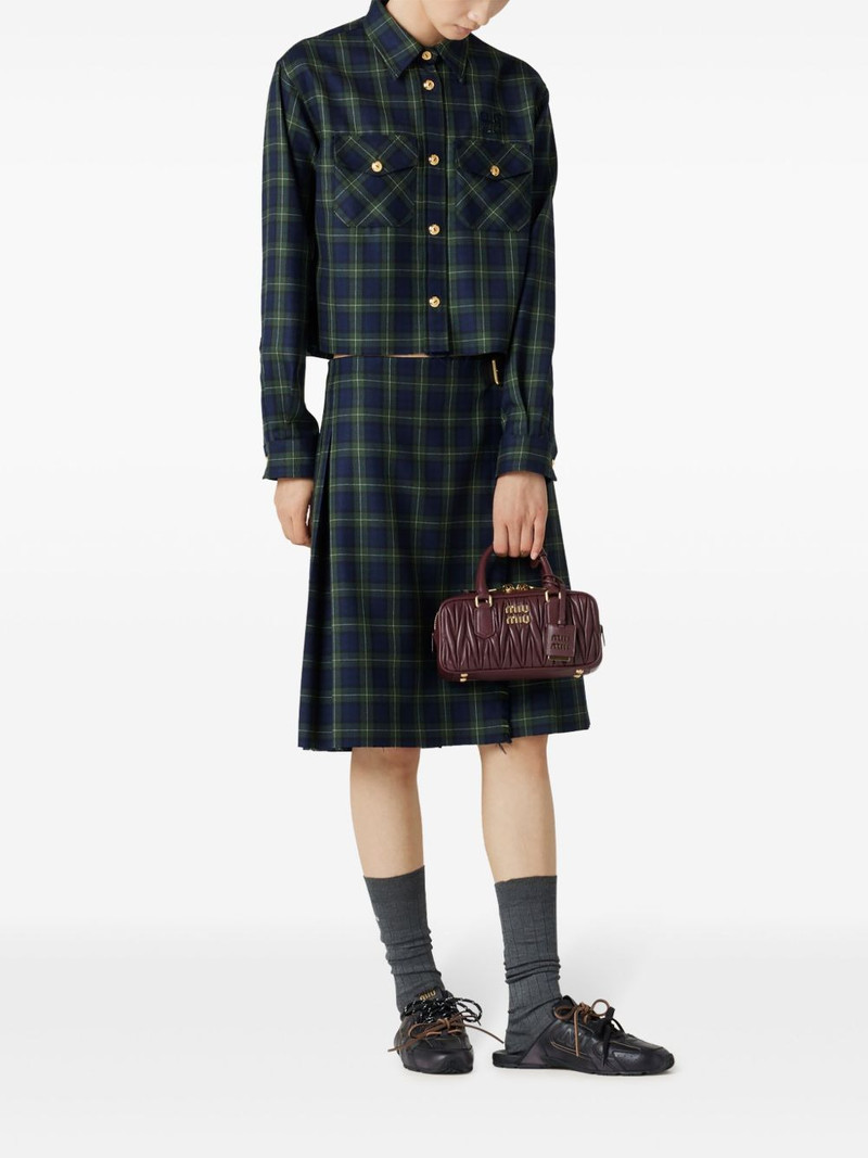 Miu Miu pleated tartan skirt outlook