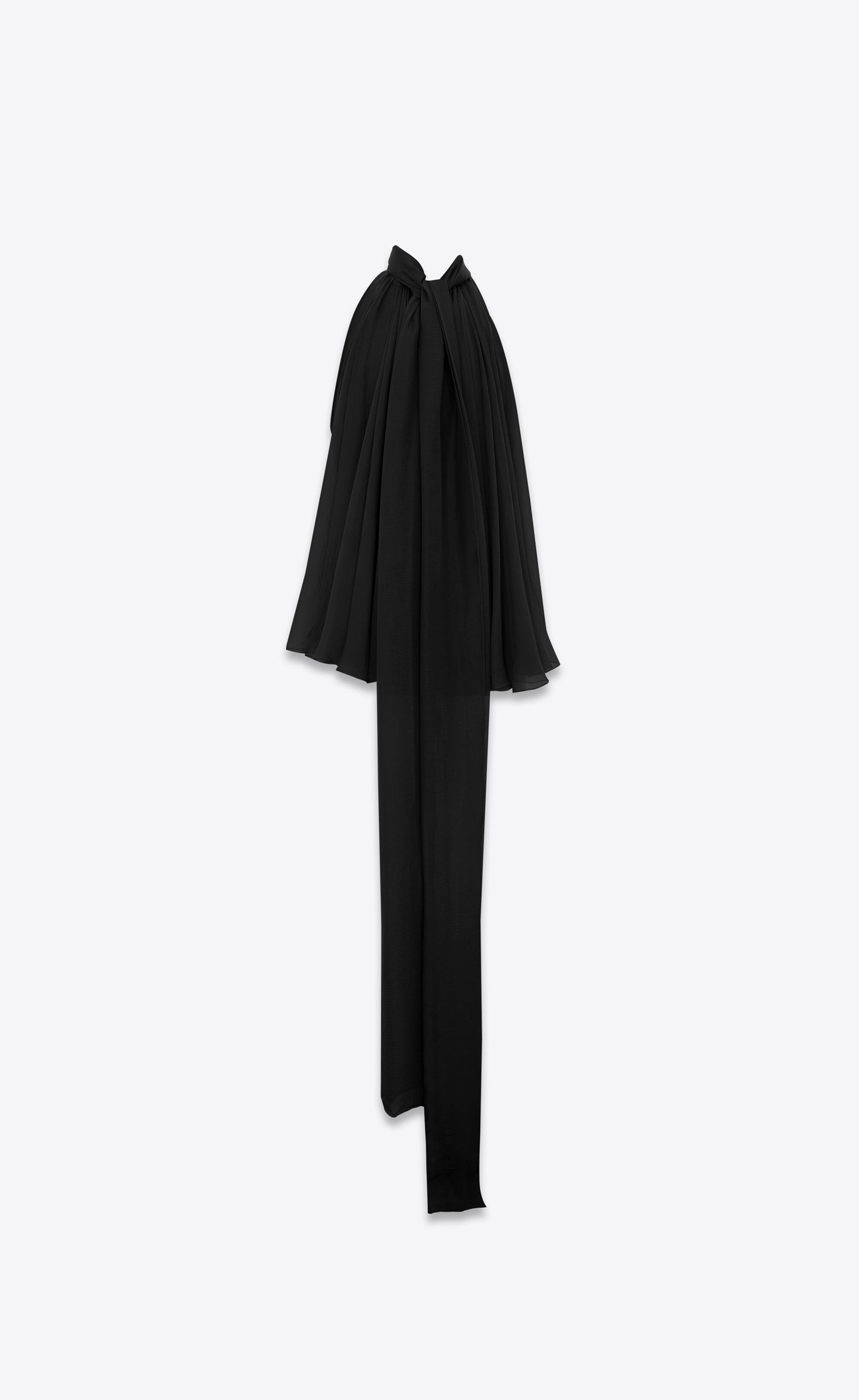 lavallière-neck top in silk muslin - 4