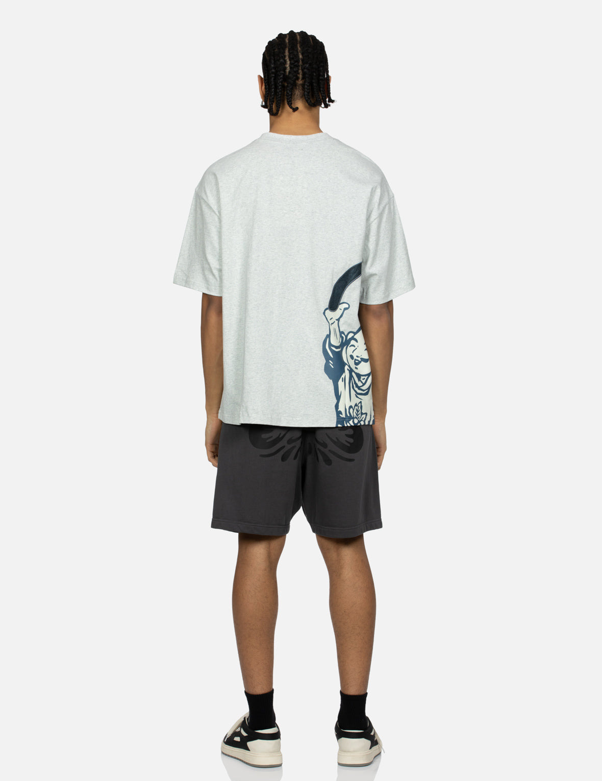GODHEAD PRINT AND SEAGULL EMBROIDERY LOOSE FIT T-SHIRT - 6
