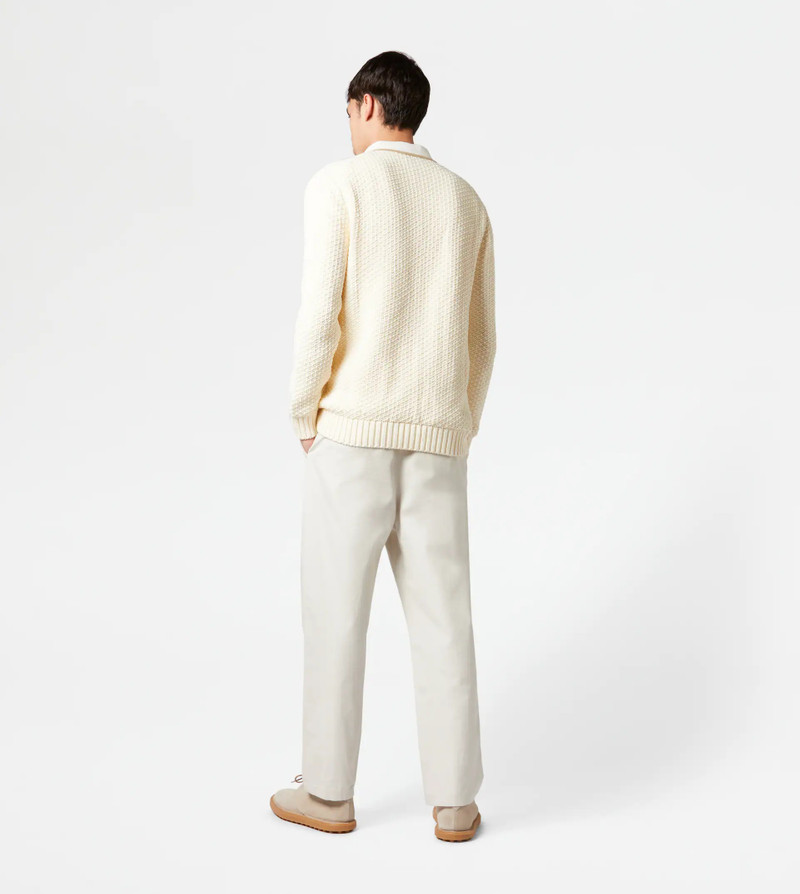CARDIGAN IN MAXI PIQUET - OFF WHITE 3