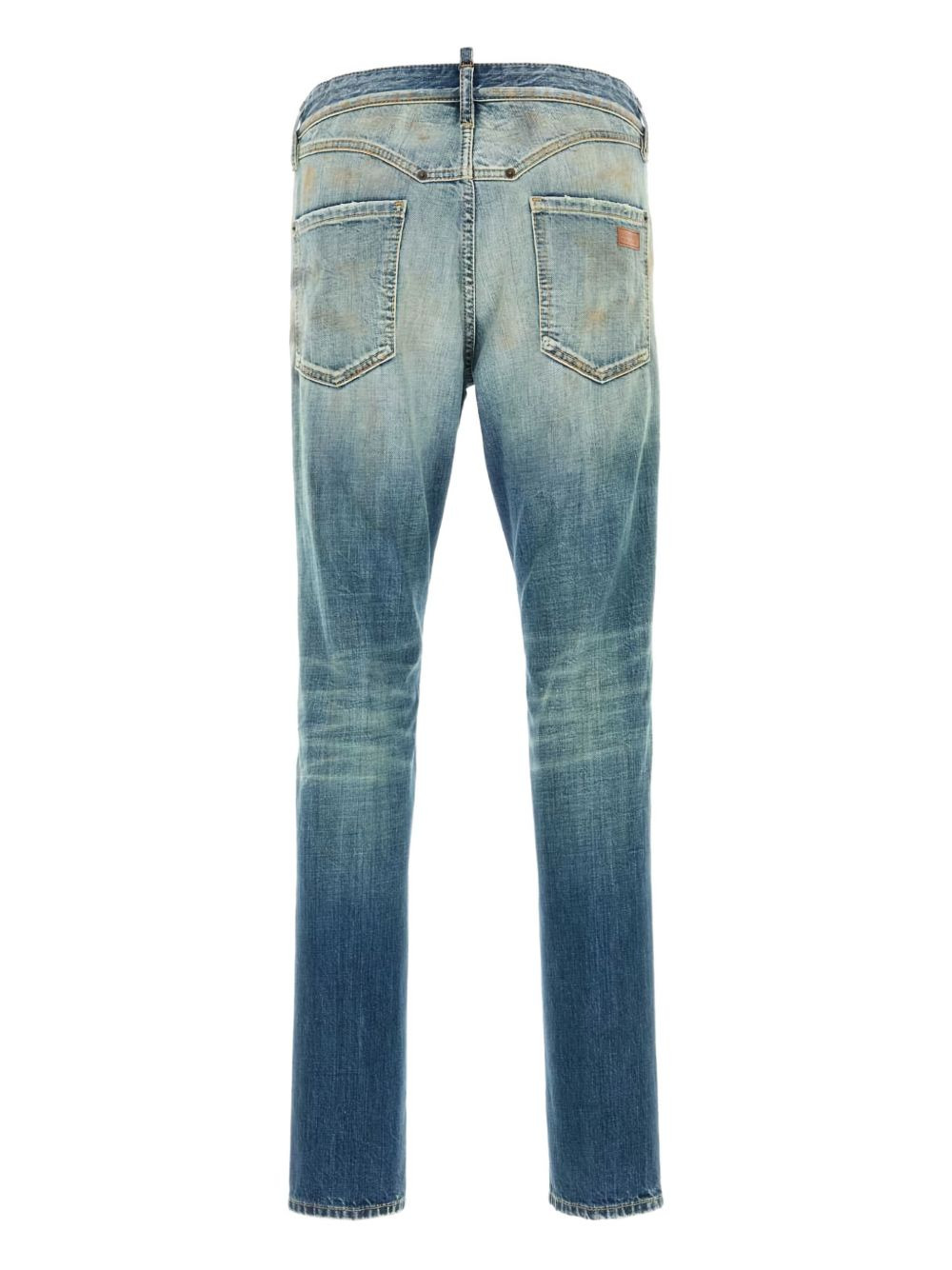 faded patchwork jeans - 2