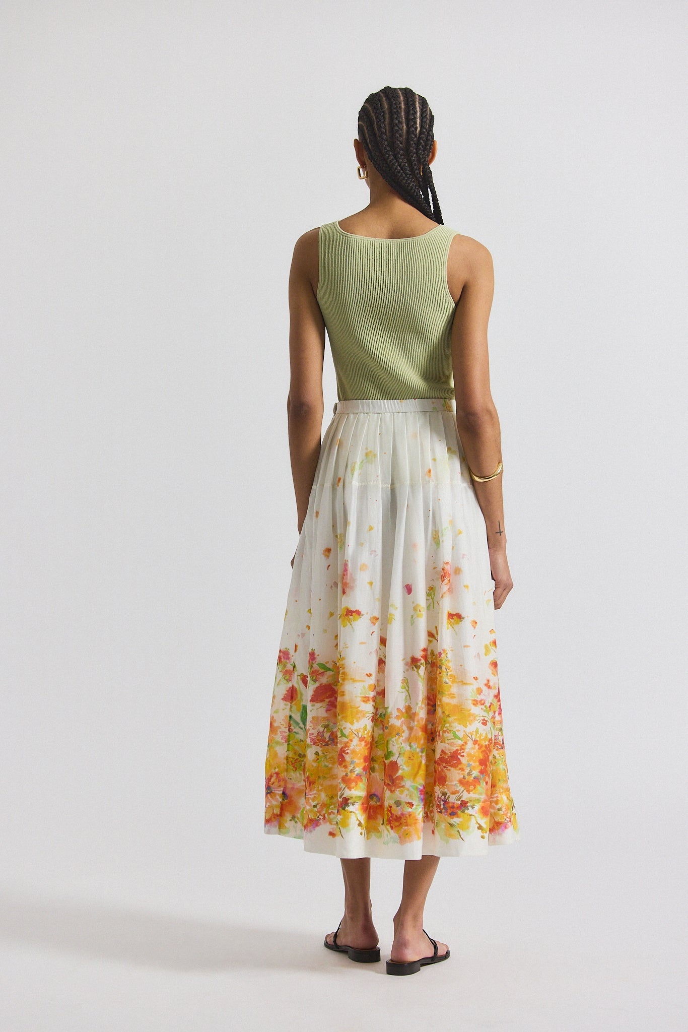 ALEXIA ORGANZA PLEATED MAXI SKIRT - 5