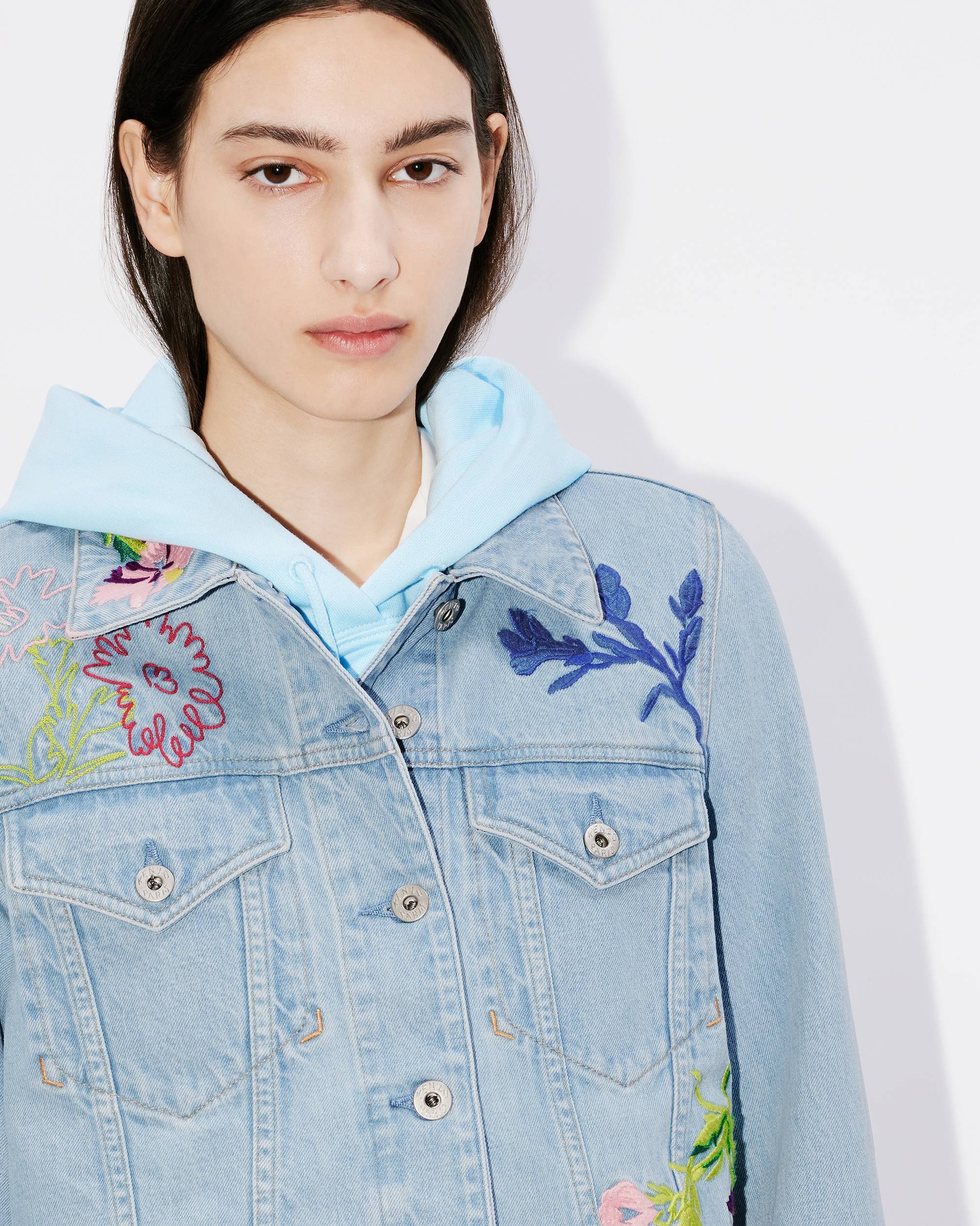 'KENZO Drawn Flowers' embroidered trucker jacket - 6