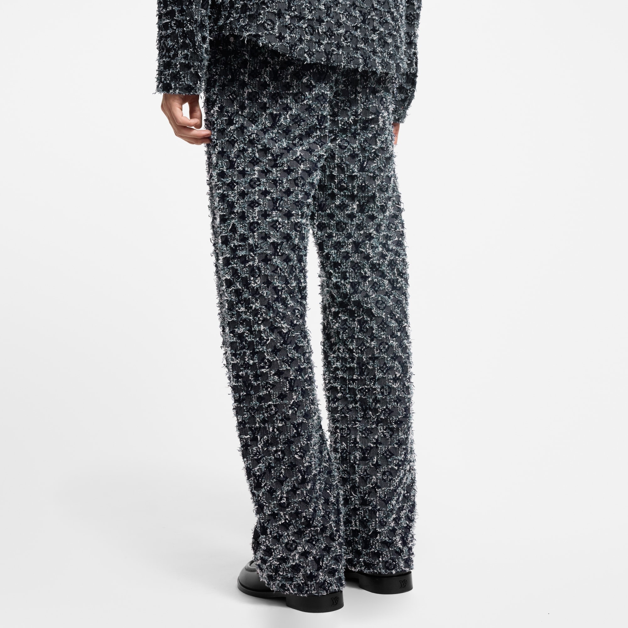 Flocked Monogram Denim Skate Pants - 5