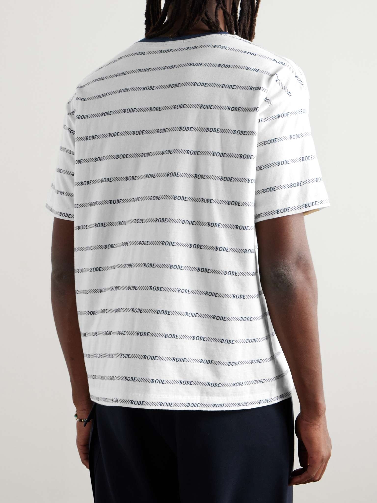 Logo-Jacquard Cotton-Jersey T-Shirt - 3