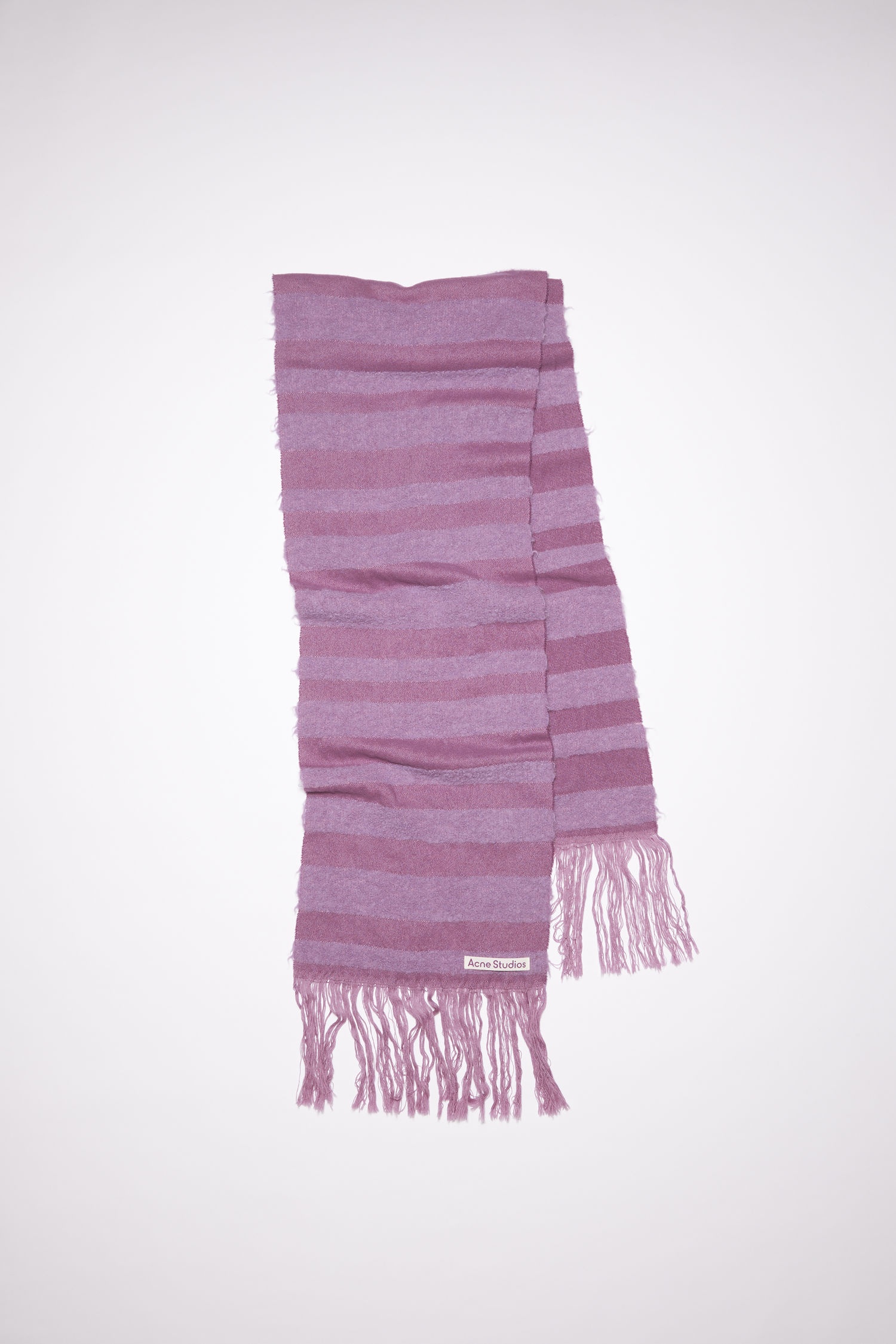Striped boucle scarf - Lilac purple - 1