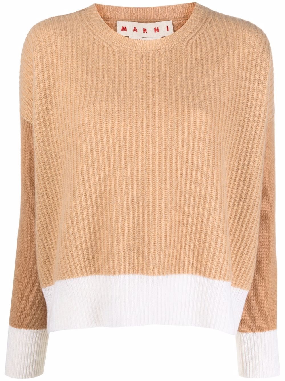 two-tone cashmere sweater - 1