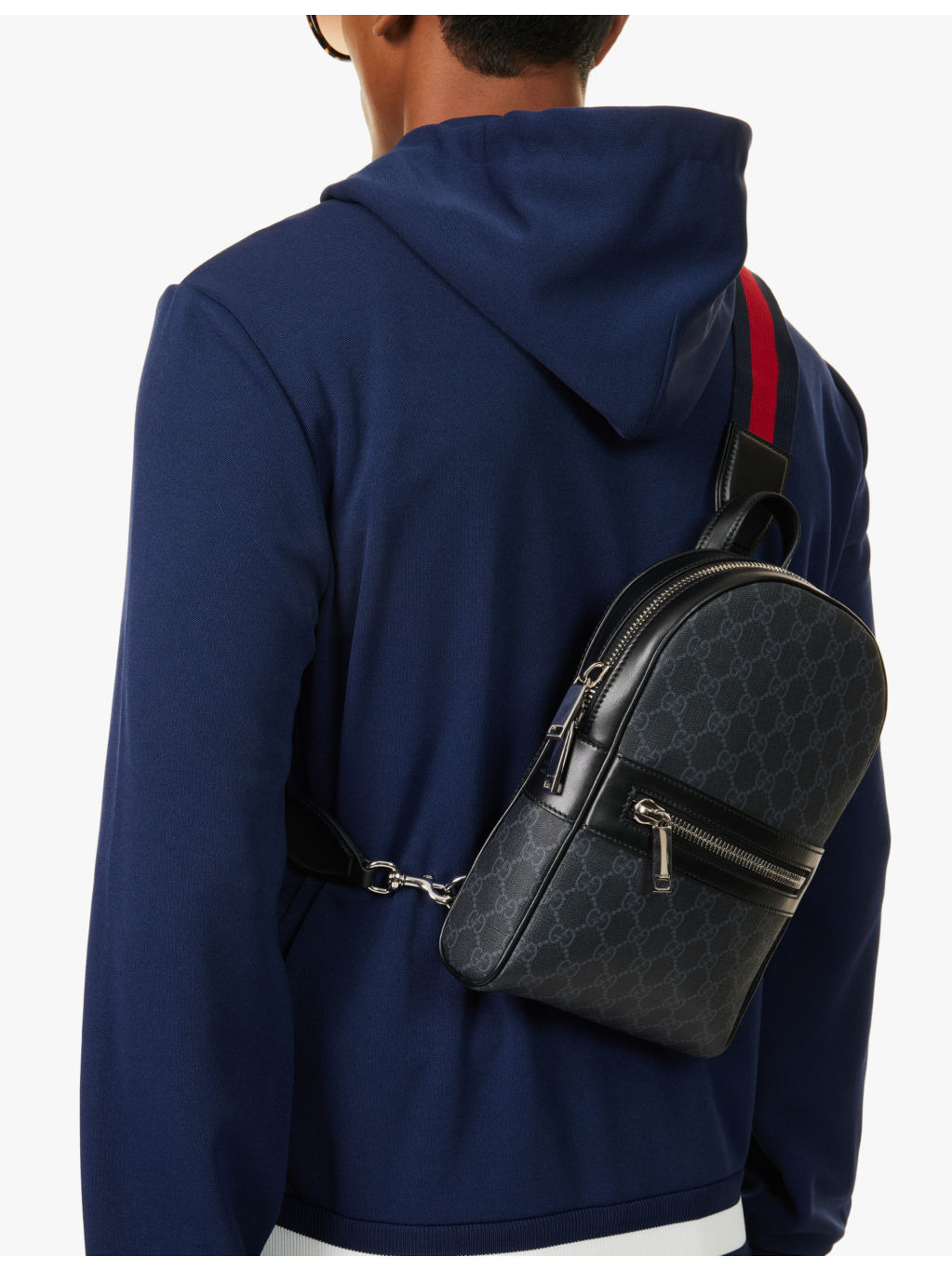 Monogram-pattern top-handle canvas cross-body bag - 2