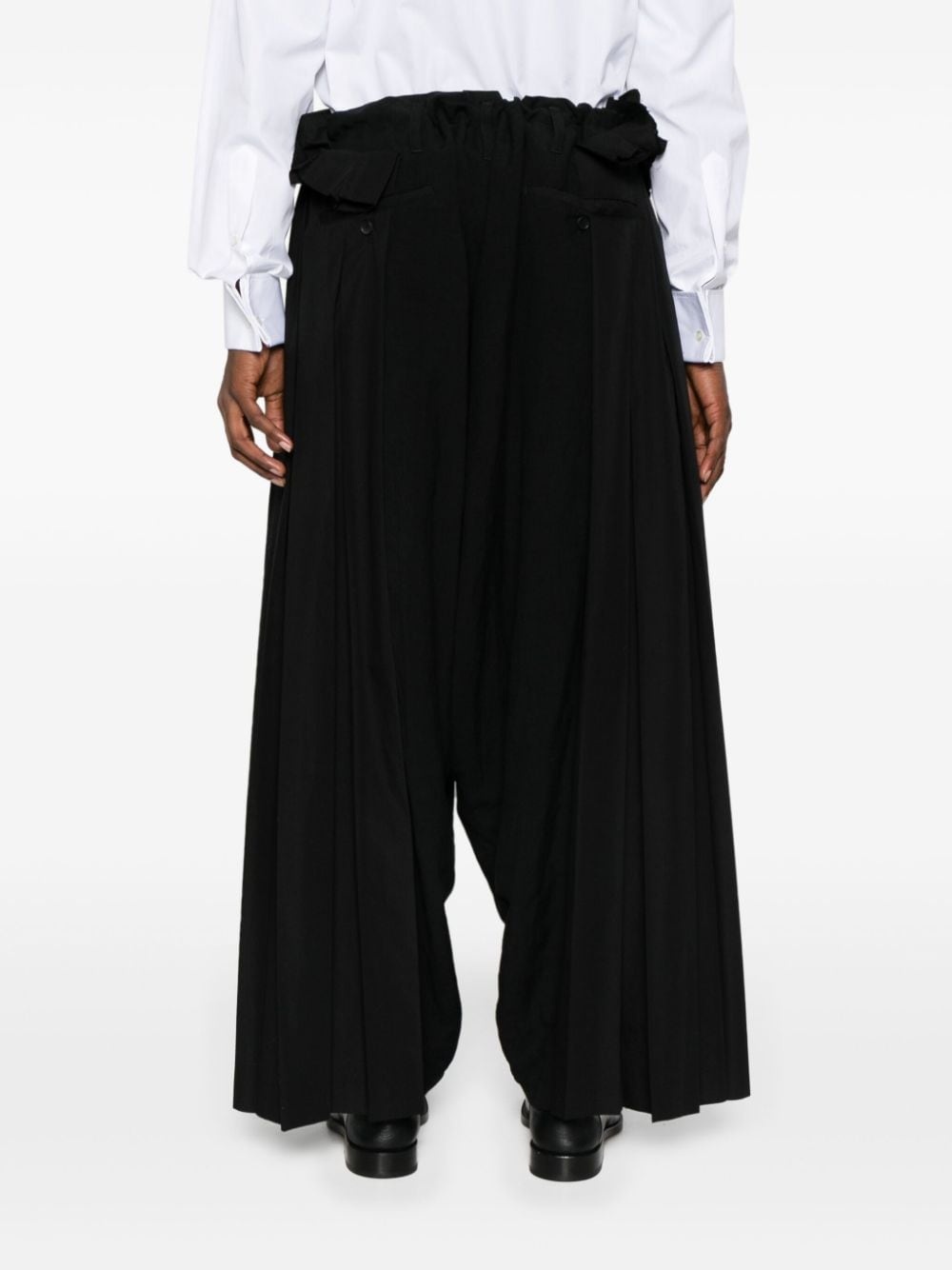 pleated wide-leg trousers - 4