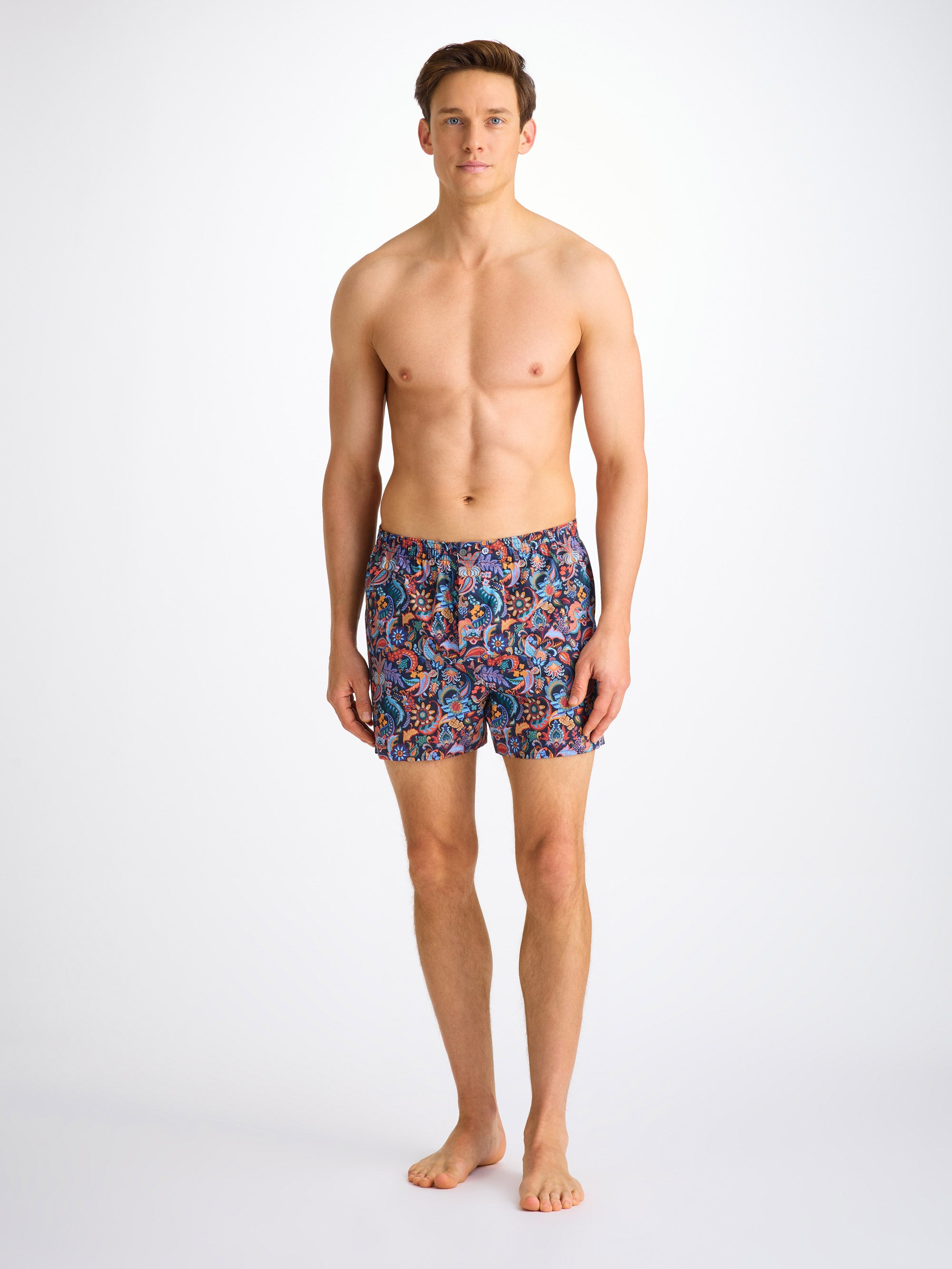 Men's Classic Fit Boxers Cotton Batiste Multi Jungle Paisley Print - 4
