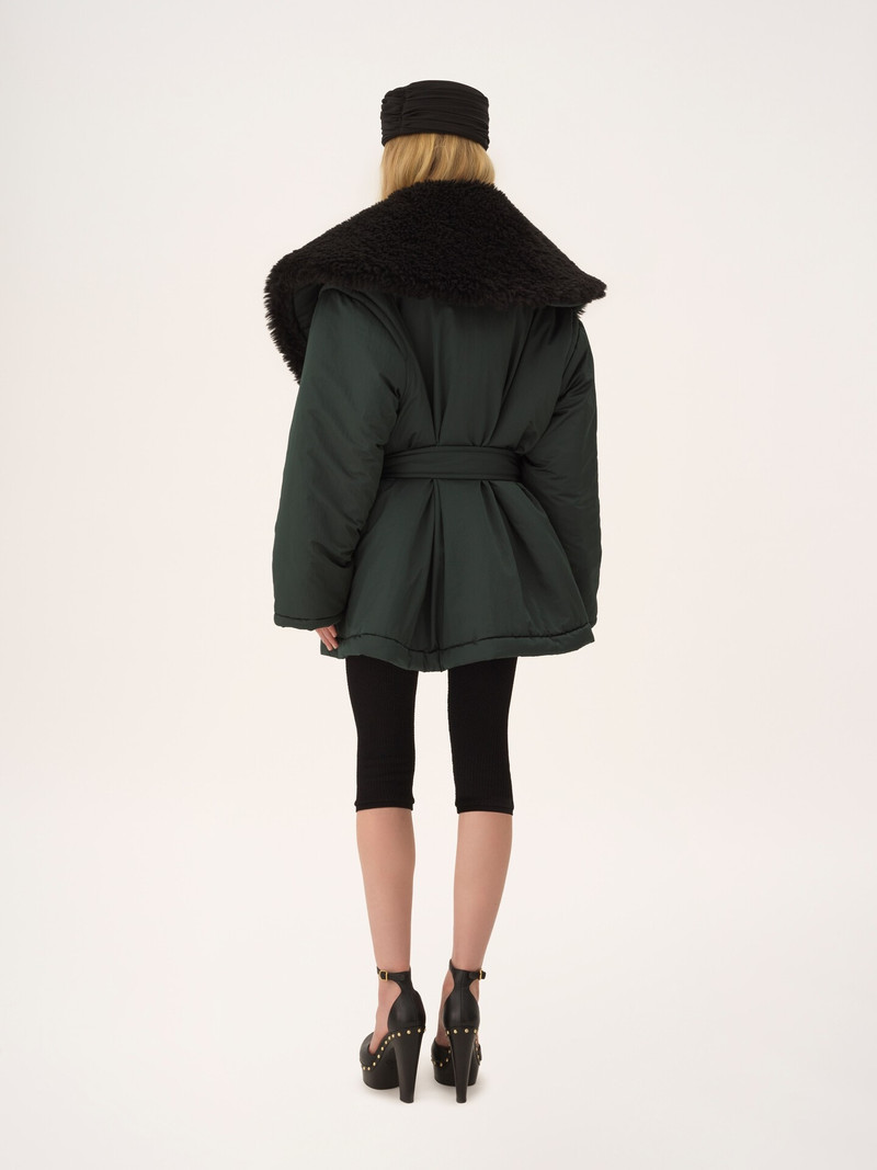 SHORT COAT IN TECHNICAL SATIN 4
