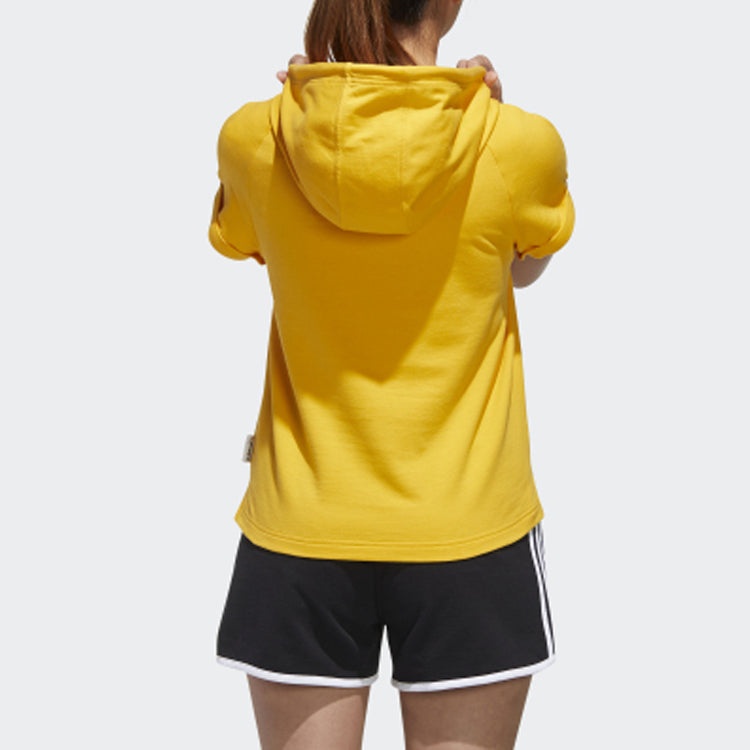 (WMNS) adidas neo GDTM SS HDY Yellow Crossover Sports Hooded Pullover Short Sleeve Yellow T-Shirt GL - 4