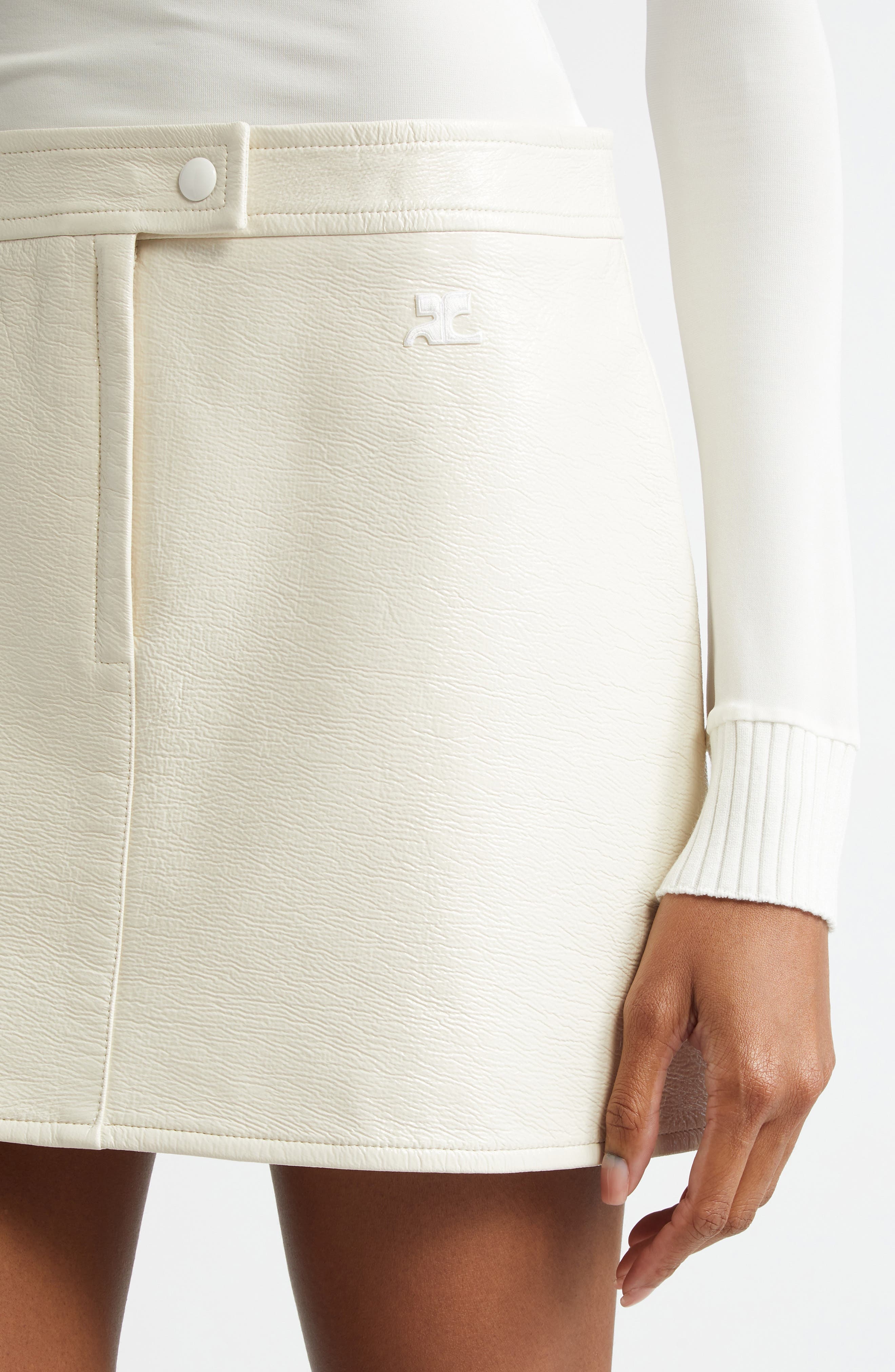 Courrèges Re-Edition Vinyl Miniskirt in Off White at Nordstrom - 5