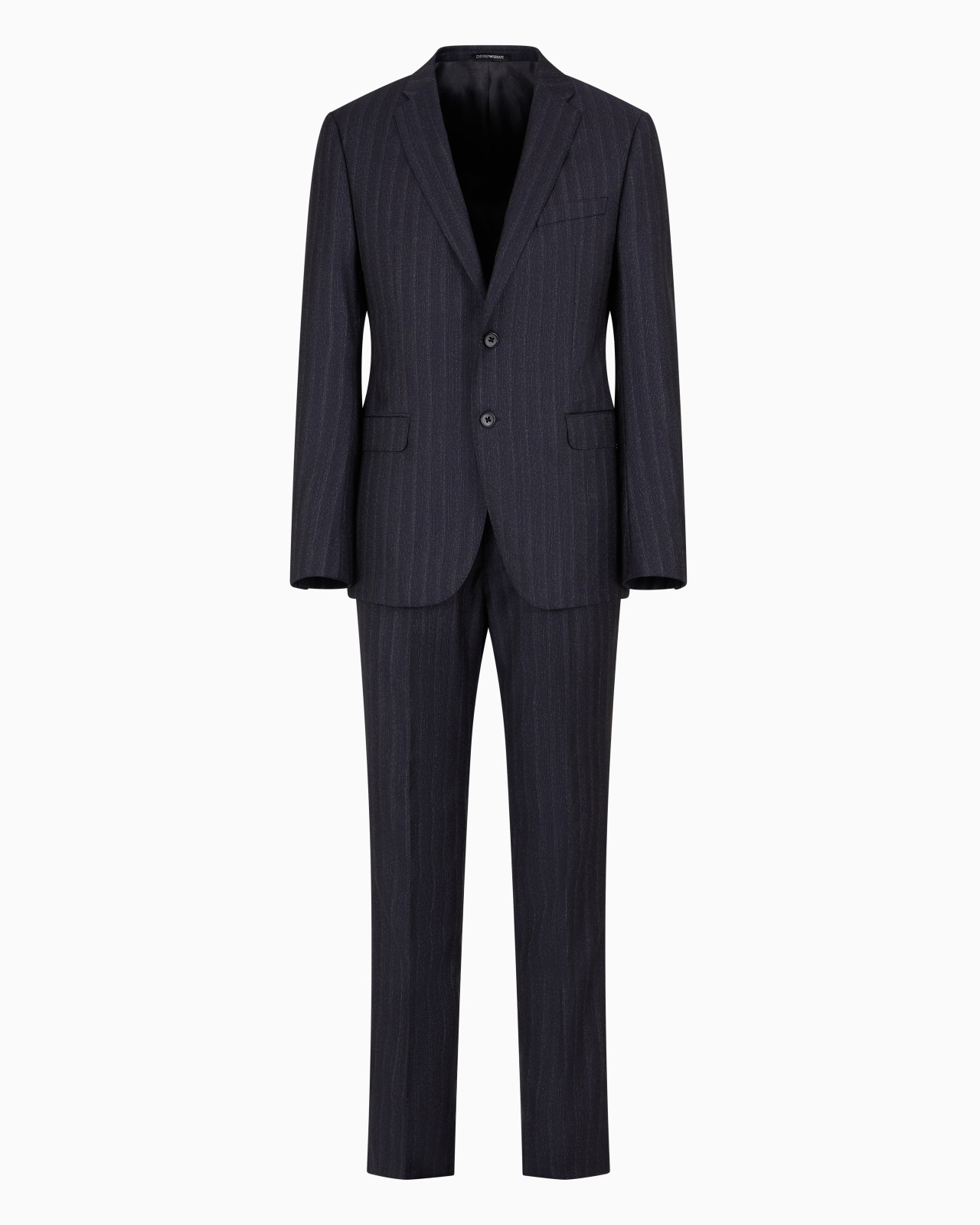 SLIM-FIT SINGLE-BREASTED SUIT IN VIRGIN WOOL WITH GRADIENT STRIPE - 1