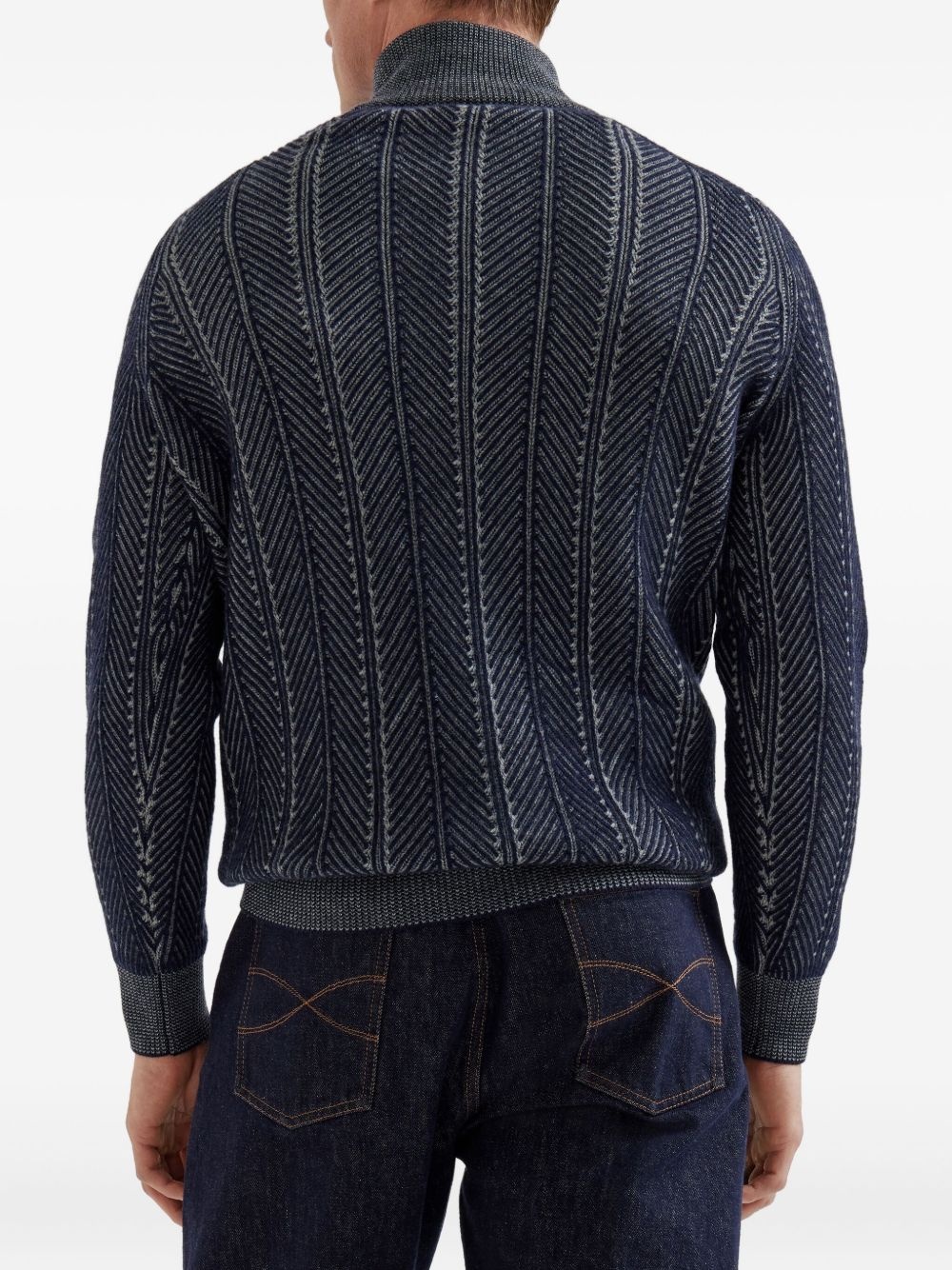 cashmere zip-up sweater - 4