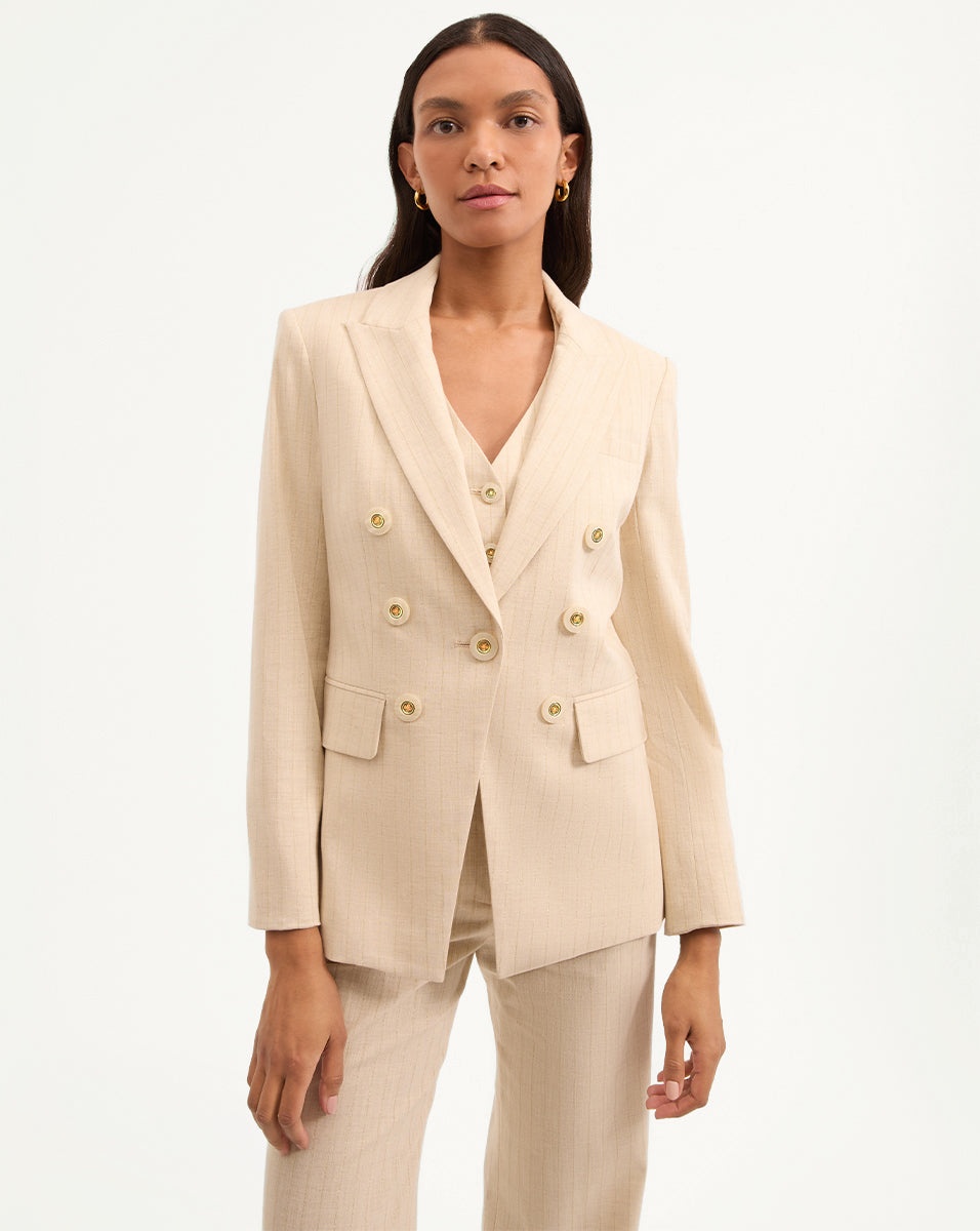 GAYA METALLIC PINSTRIPE DICKEY JACKET - 2
