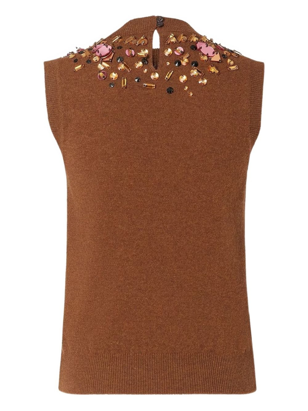 crystal-embellished sleeveless knitted top - 2