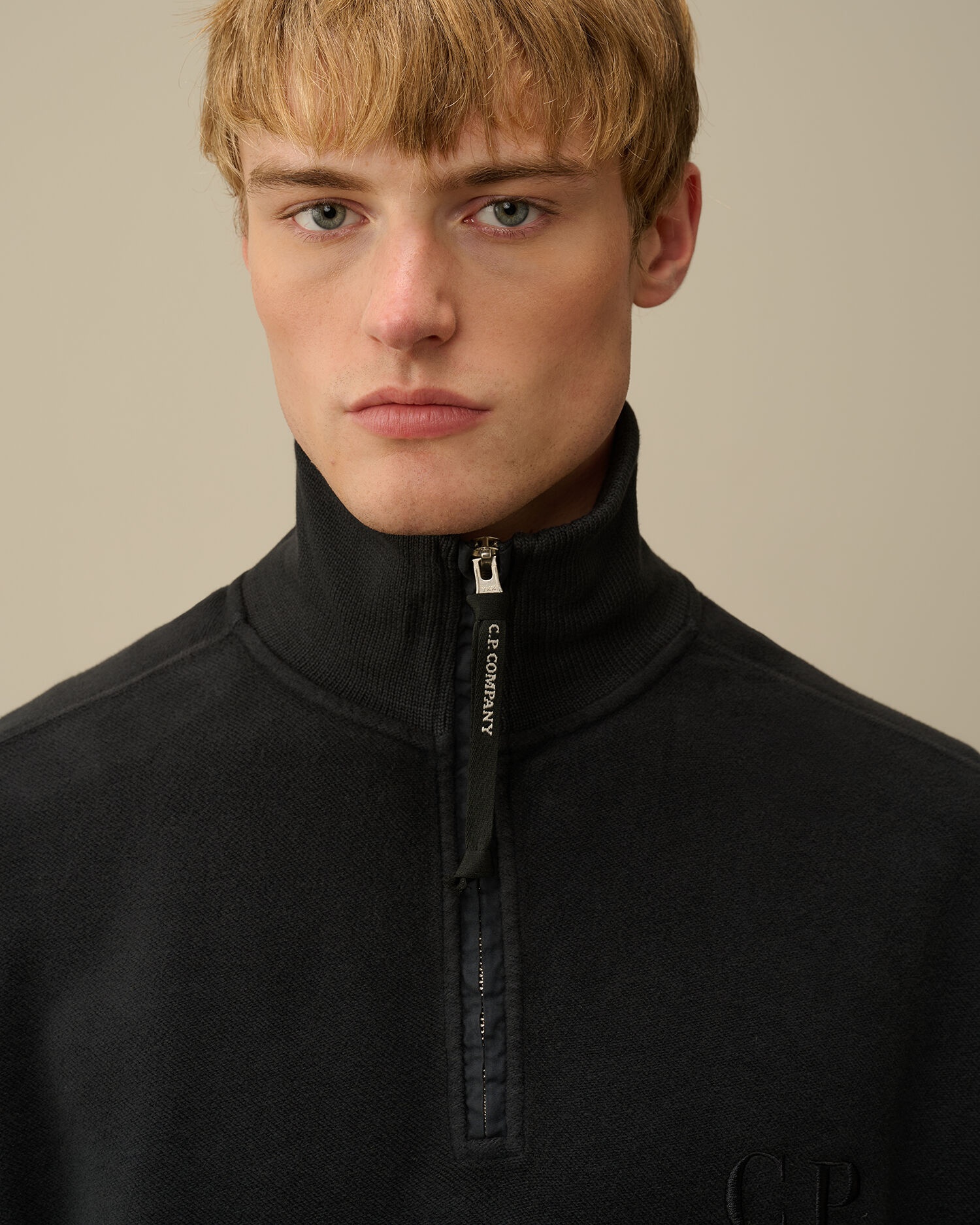 Reverse Brushed & Emerized Diagonal Fleece Half Zipped Sweatshirt - 5