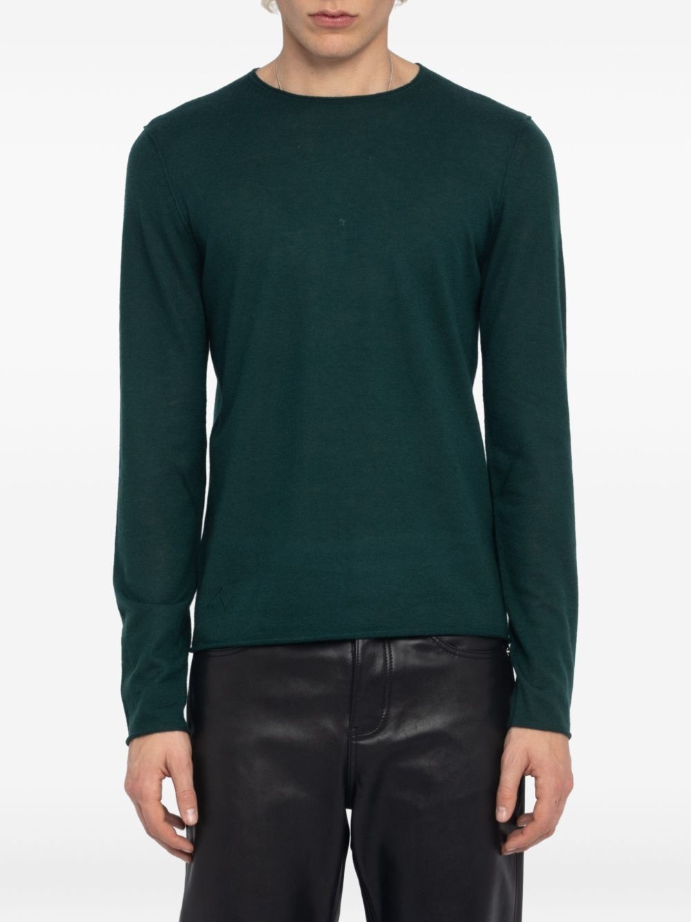 Teiss raw-edge crew-neck sweater - 4