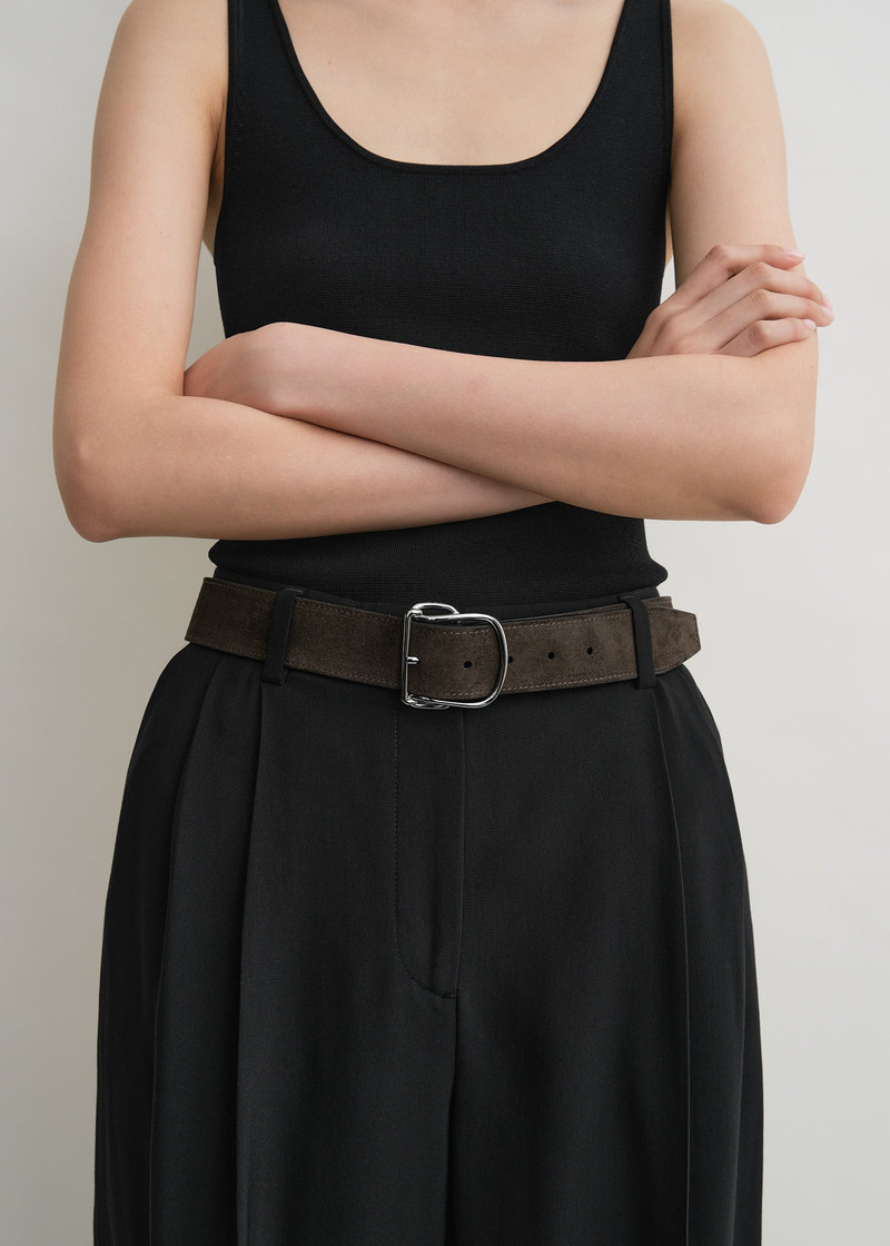 TOTEME Swirl suede belt pepper outlook