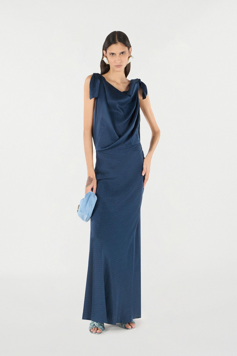 Roberto Cavalli Long Dress With Snake Print outlook