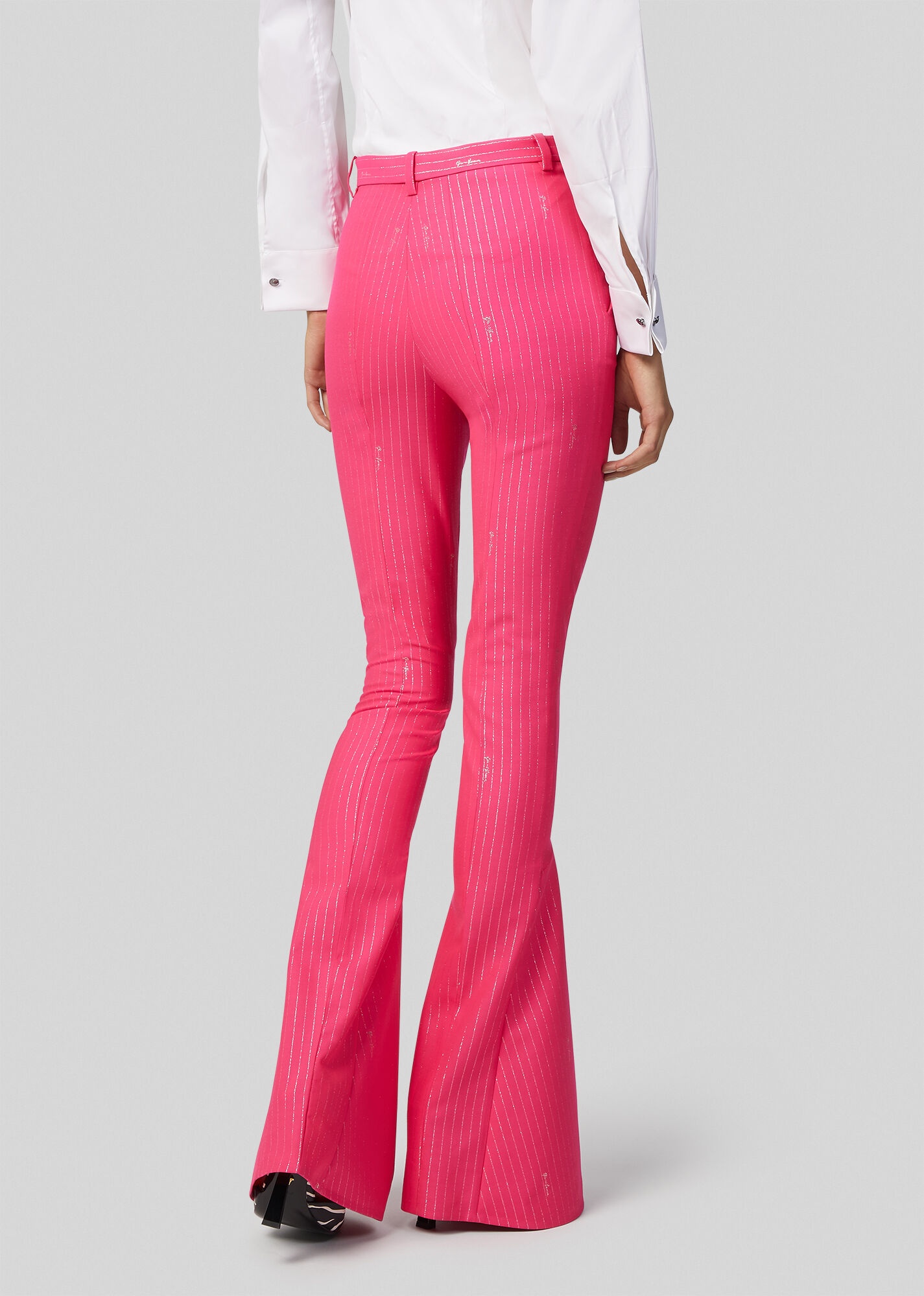 GV Signature Pinstripe Flared Pants - 3