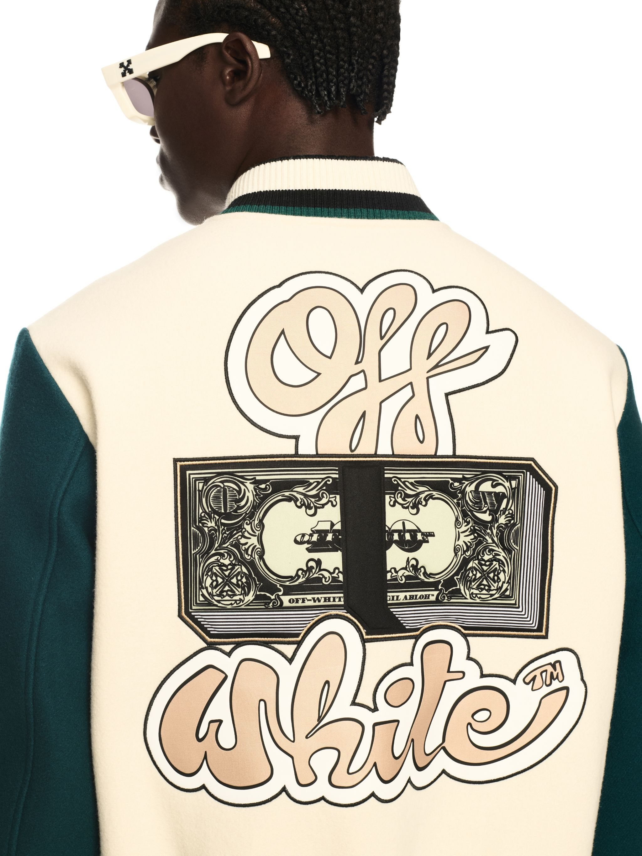White Cash Varsity Jacket - 5