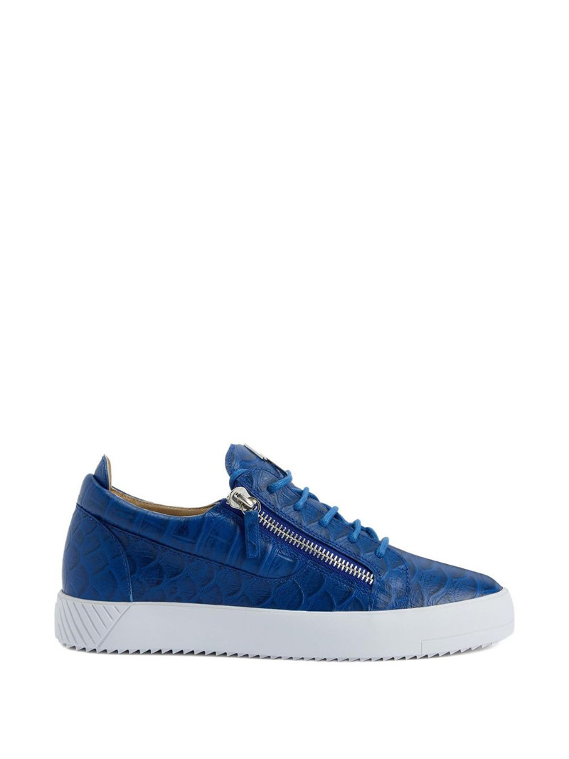 Frankie crocodile-effect zip sneakers 5