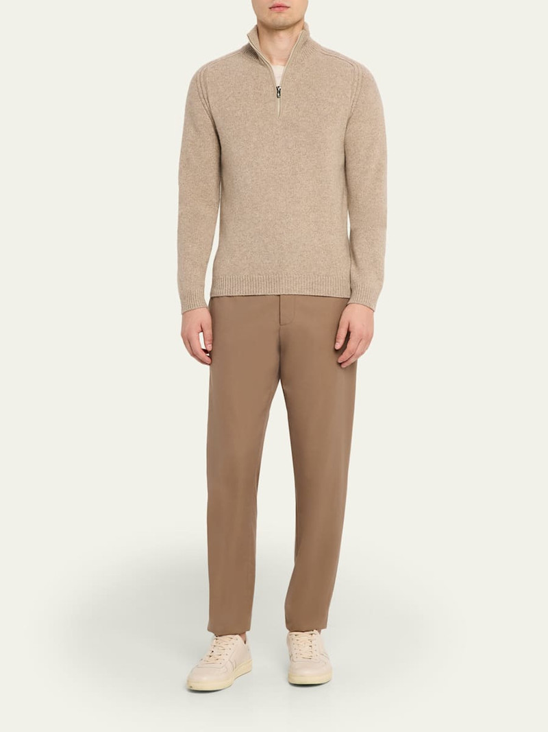 SEASE Men's Cashmere Mouline Half-Zip Sweater outlook