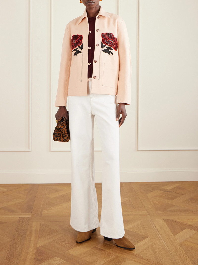 ALIX OF BOHEMIA Jude Bead-embellished Silk-crepe Jacket outlook