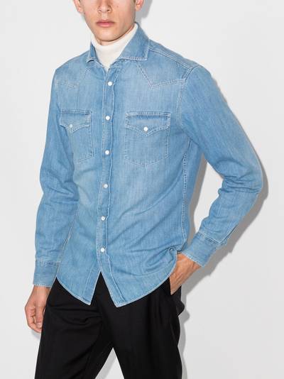 Brunello Cucinelli long-sleeve denim shirt outlook