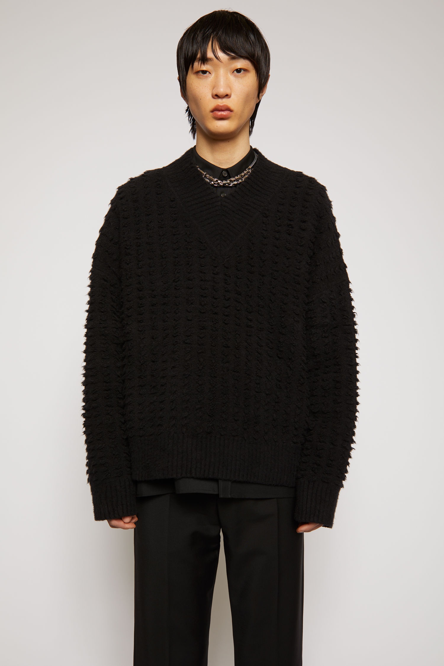 Textured-knit sweater black - 2