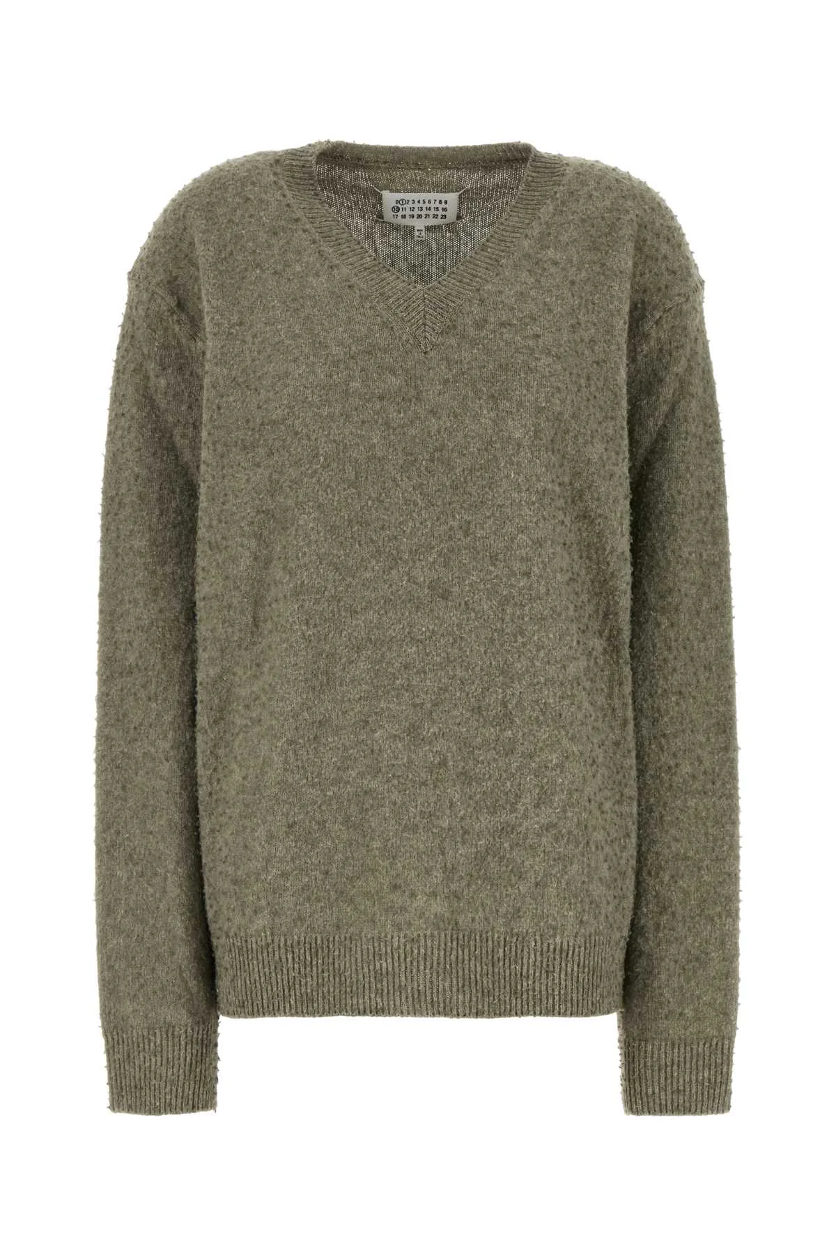 Maison Margiela Women Sage Green Wool Blend Sweater - 1