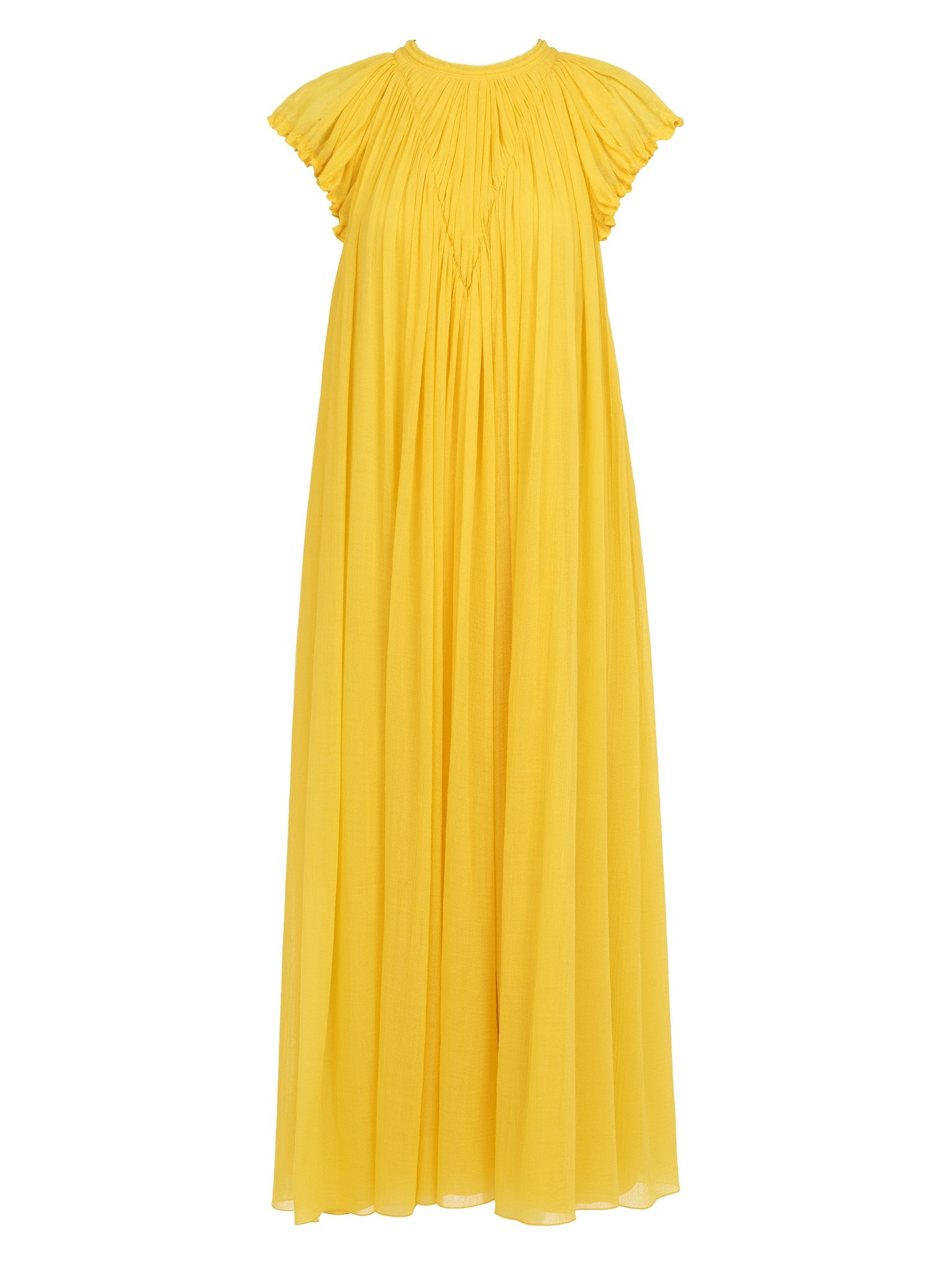 GATHERED CAP-SLEEVE DRESS - 1