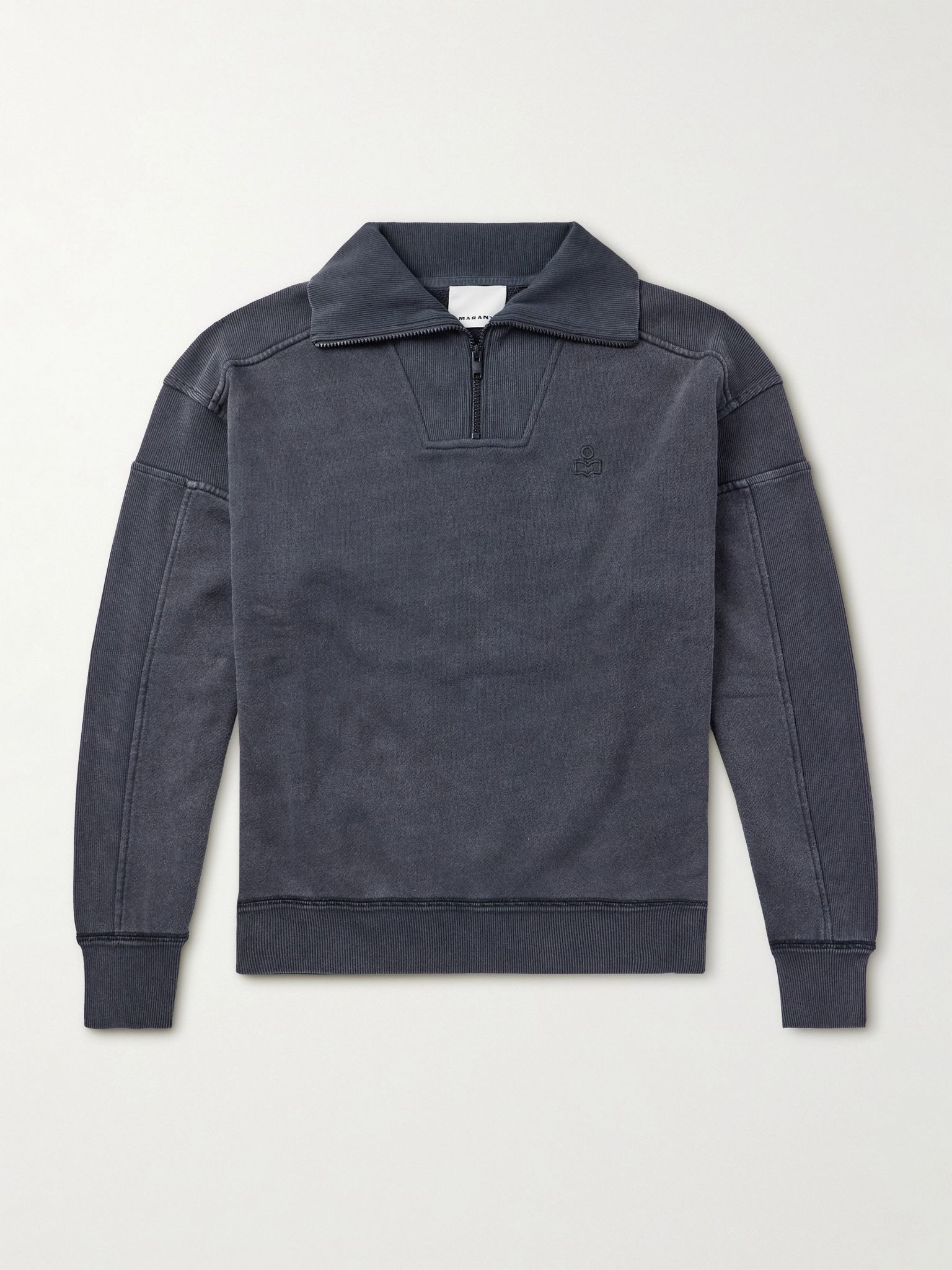 Malone Cotton-Jersey Half-Zip Sweatshirt Black - 1
