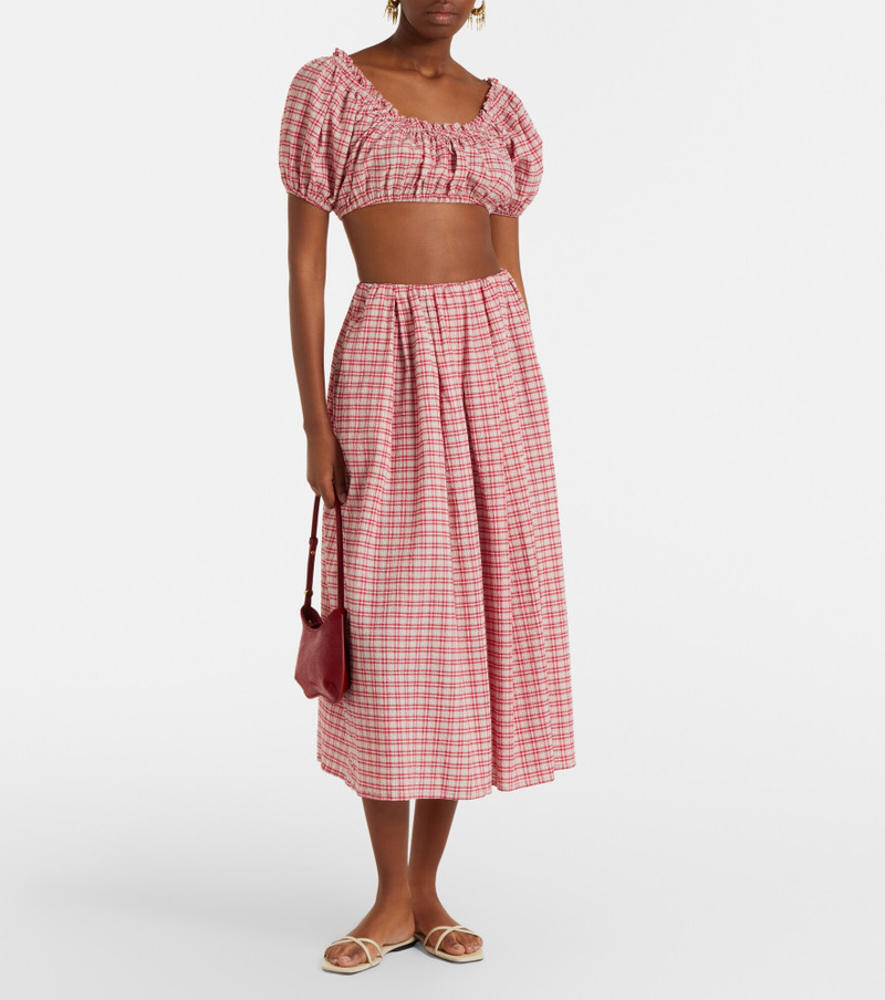 Murcia checked cotton crop top 5