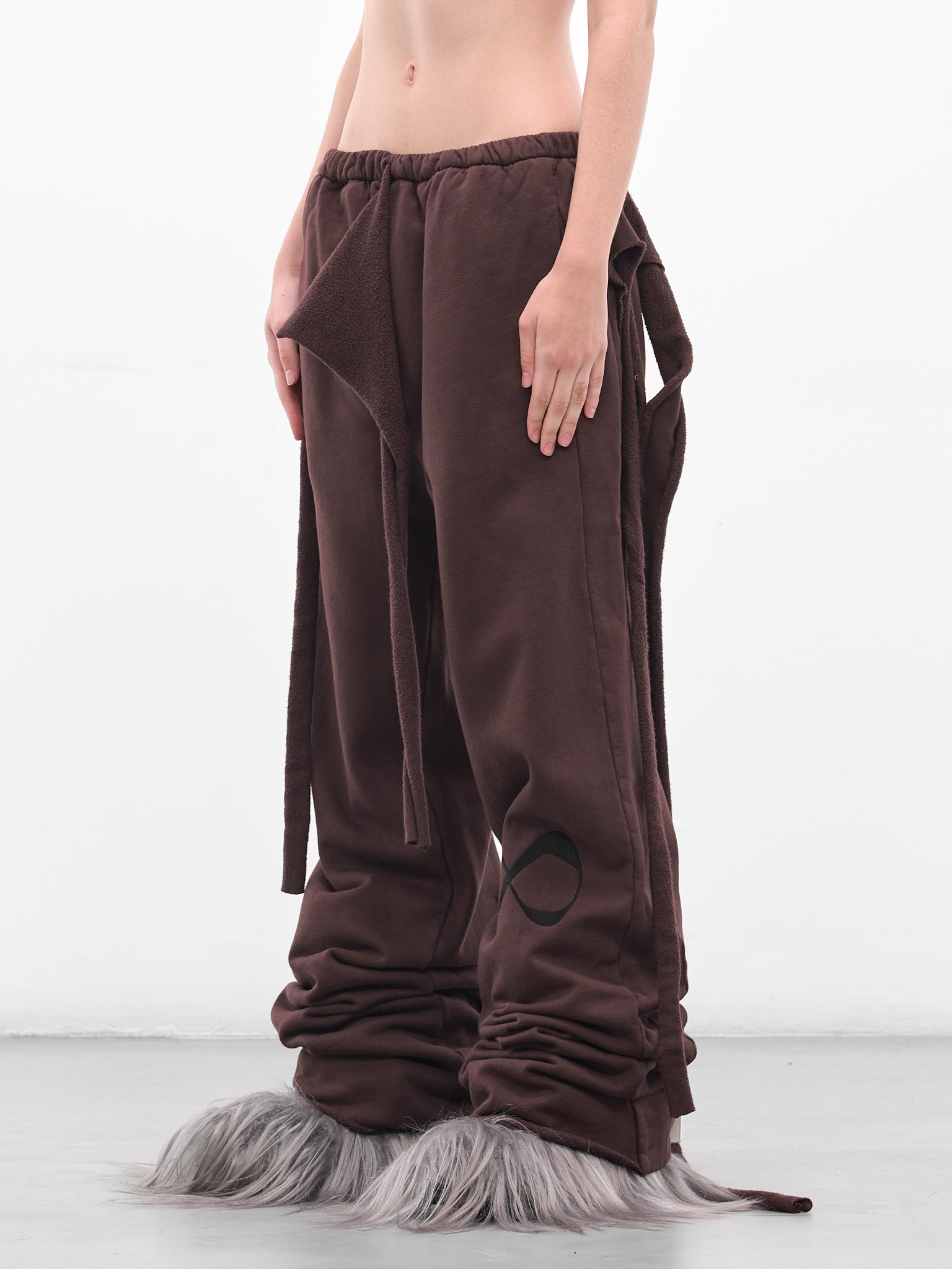 Brown Deconstructed Wrap Sweatpants - 2