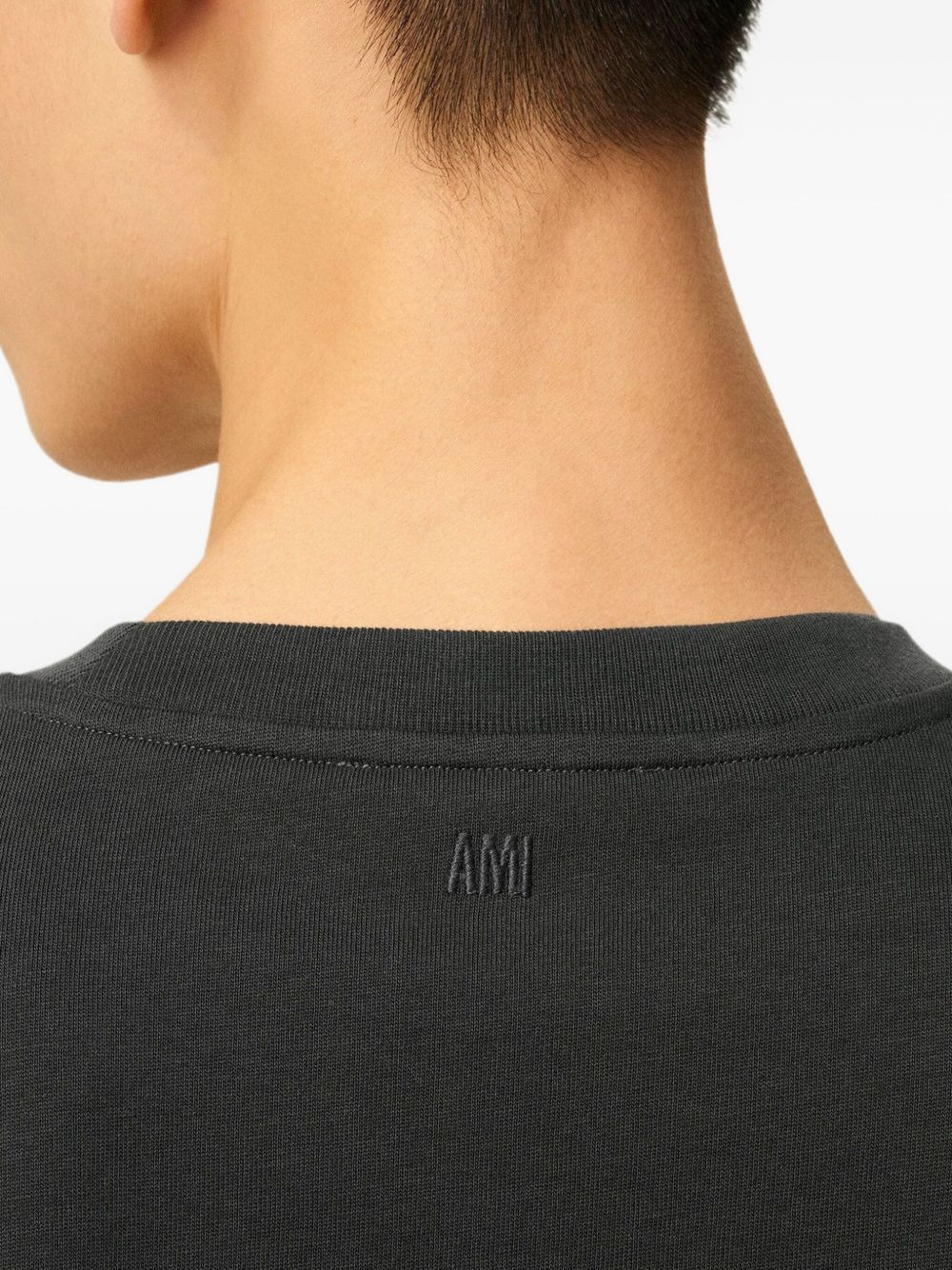 heart-embossed cotton T-shirt - 5