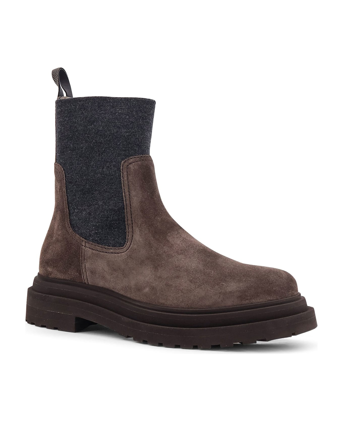 Suede Ankle Boots With Monili Detail - 2
