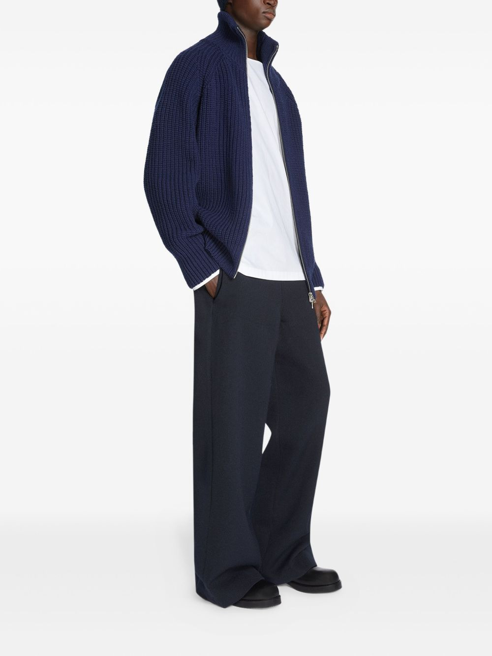 ribbed zip-detail sweater - 3