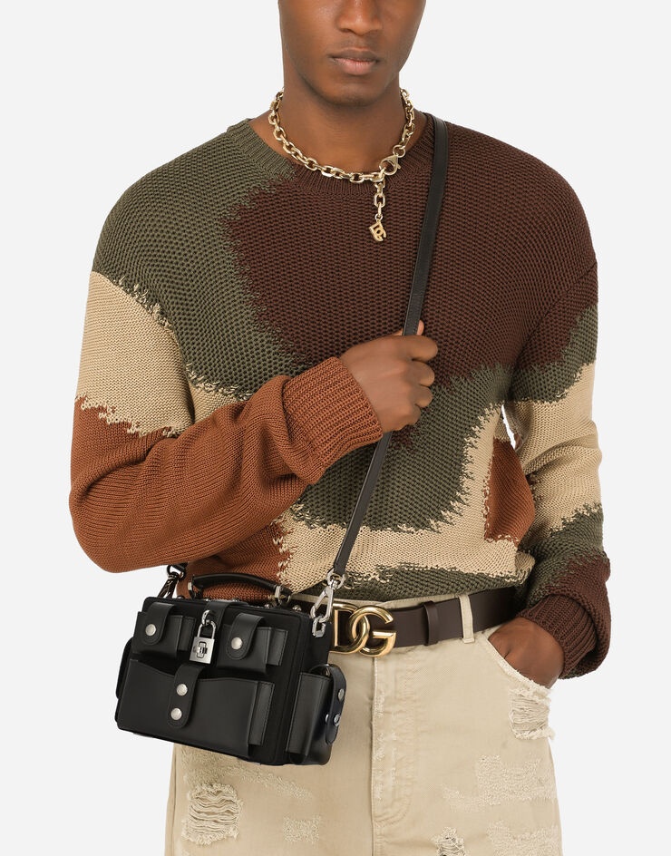 Calfskin and canvas crossbody bag - 2