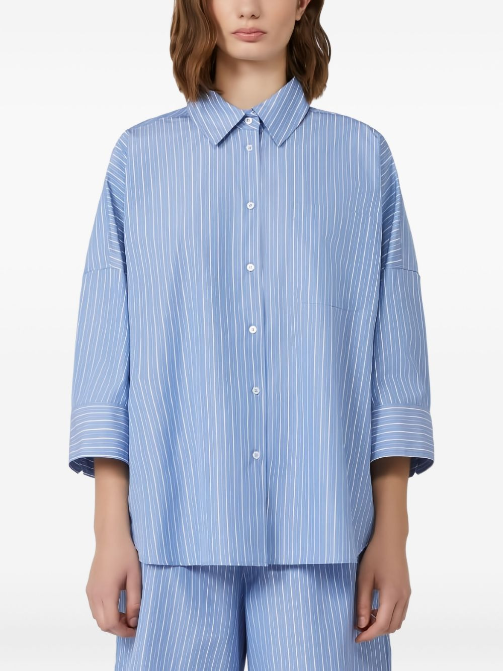 striped three-quarter sleeve shirt - 4