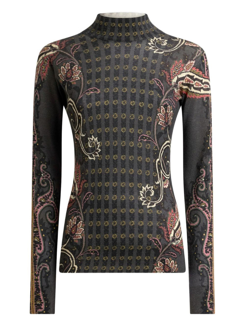 paisley-motif turtleneck top 1