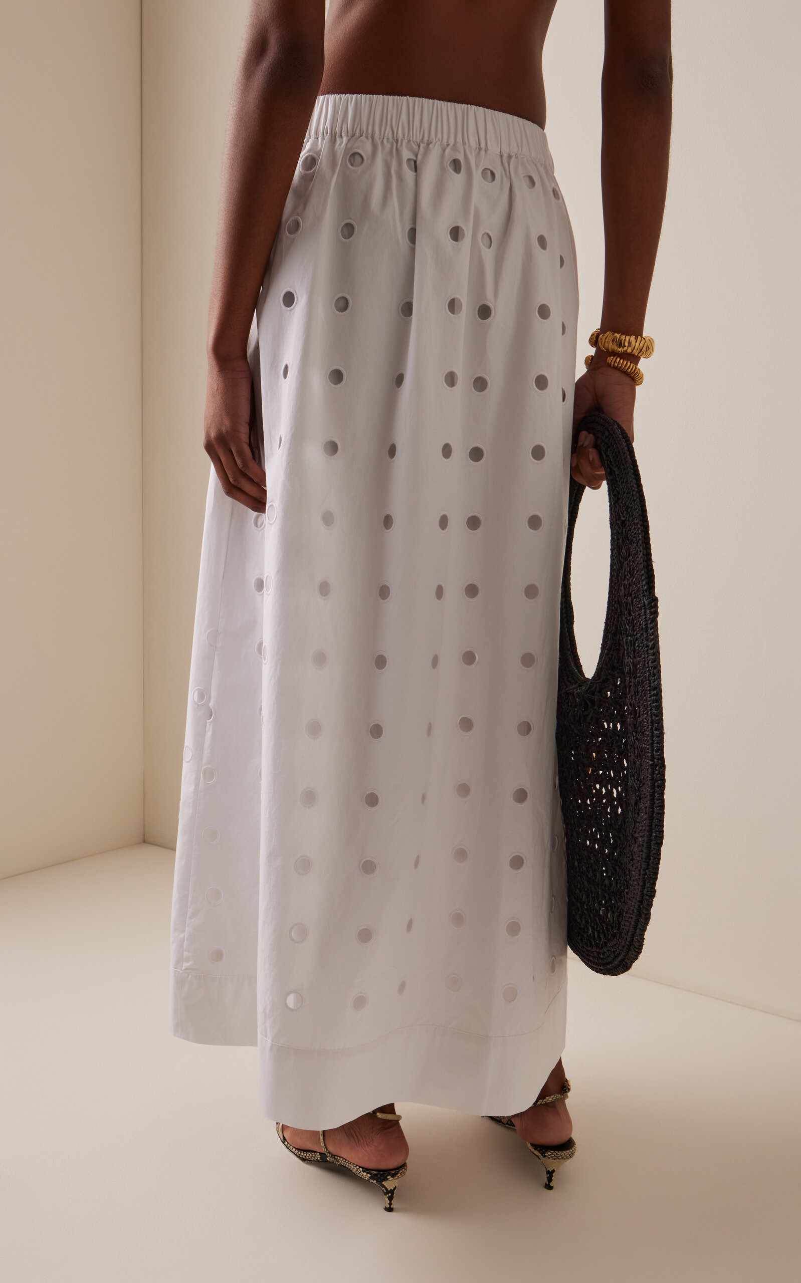 Peggy Embroidered Maxi Skirt white - 4