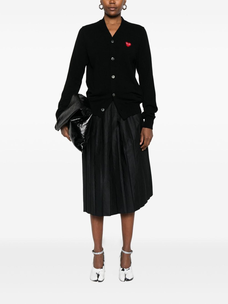 Comme des Garçons PLAY heart-emblem rhinestone-embellishment  cardigan outlook