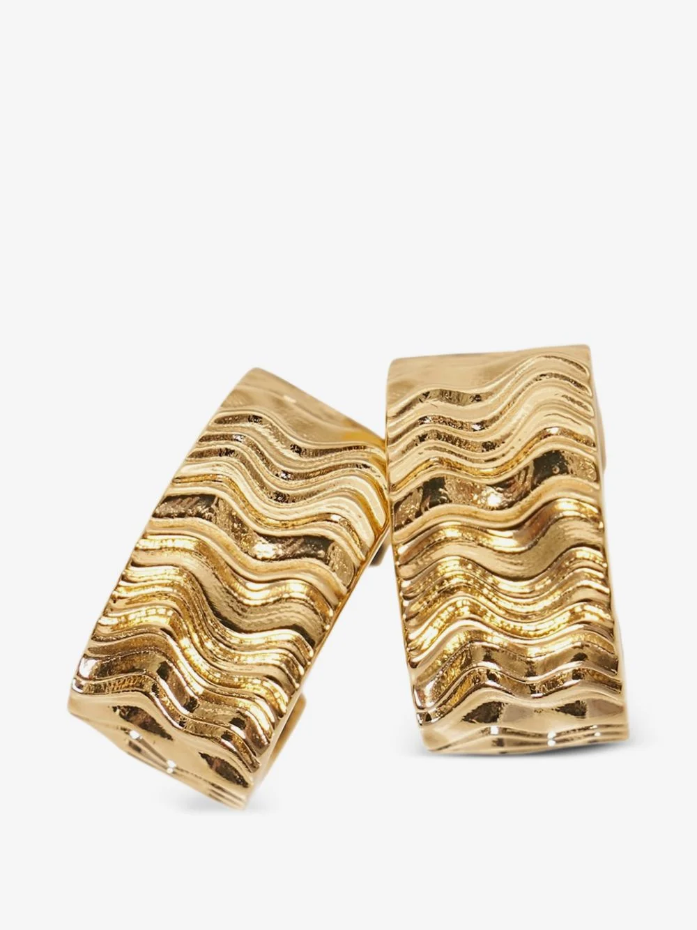 wave-textured hoop earrings - 1