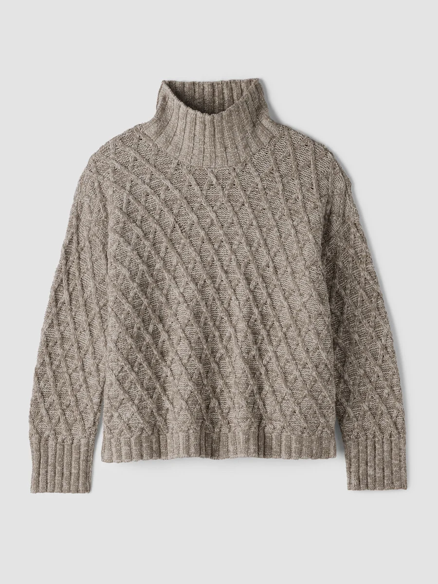 Peruvian Cotton Boucle Fluff Turtleneck - 1
