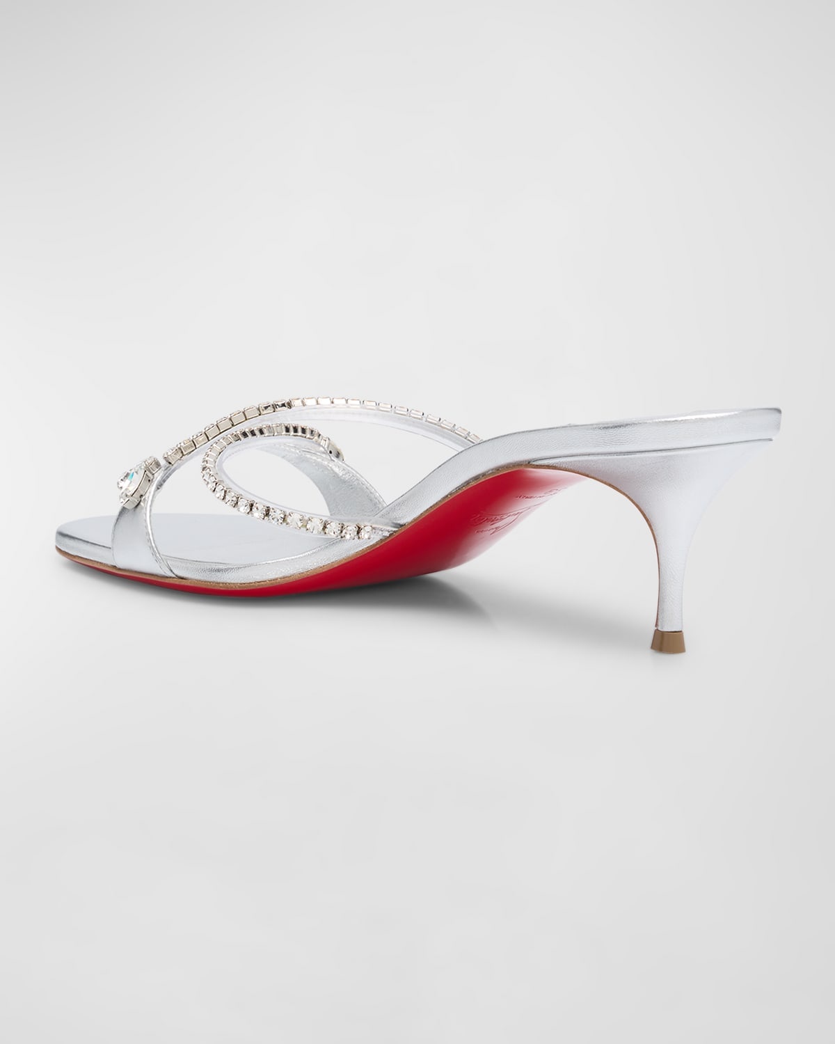 Iza Queen Crystal Red Sole Mule Sandals - 3