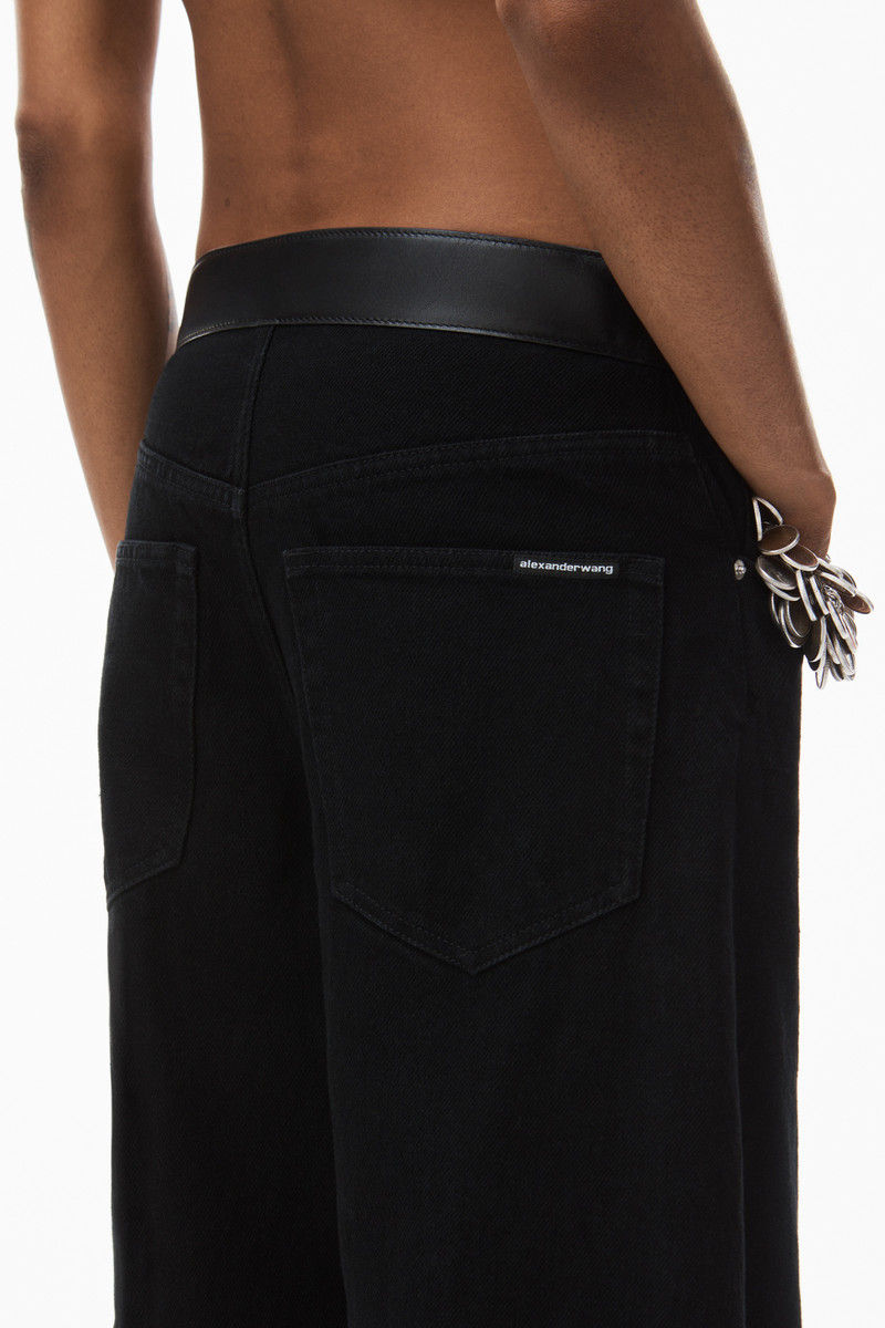 leather belted balloon jeans 5