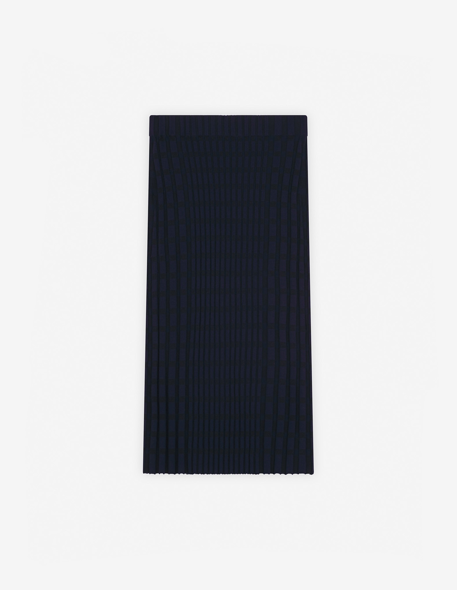 CHECKED RIBBED MIDI SKIRT - 6